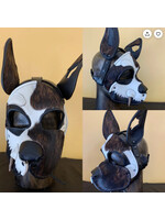 P & C Creations Custom Leather Hoods -Specialty Zombie Pup - Brn/Wht