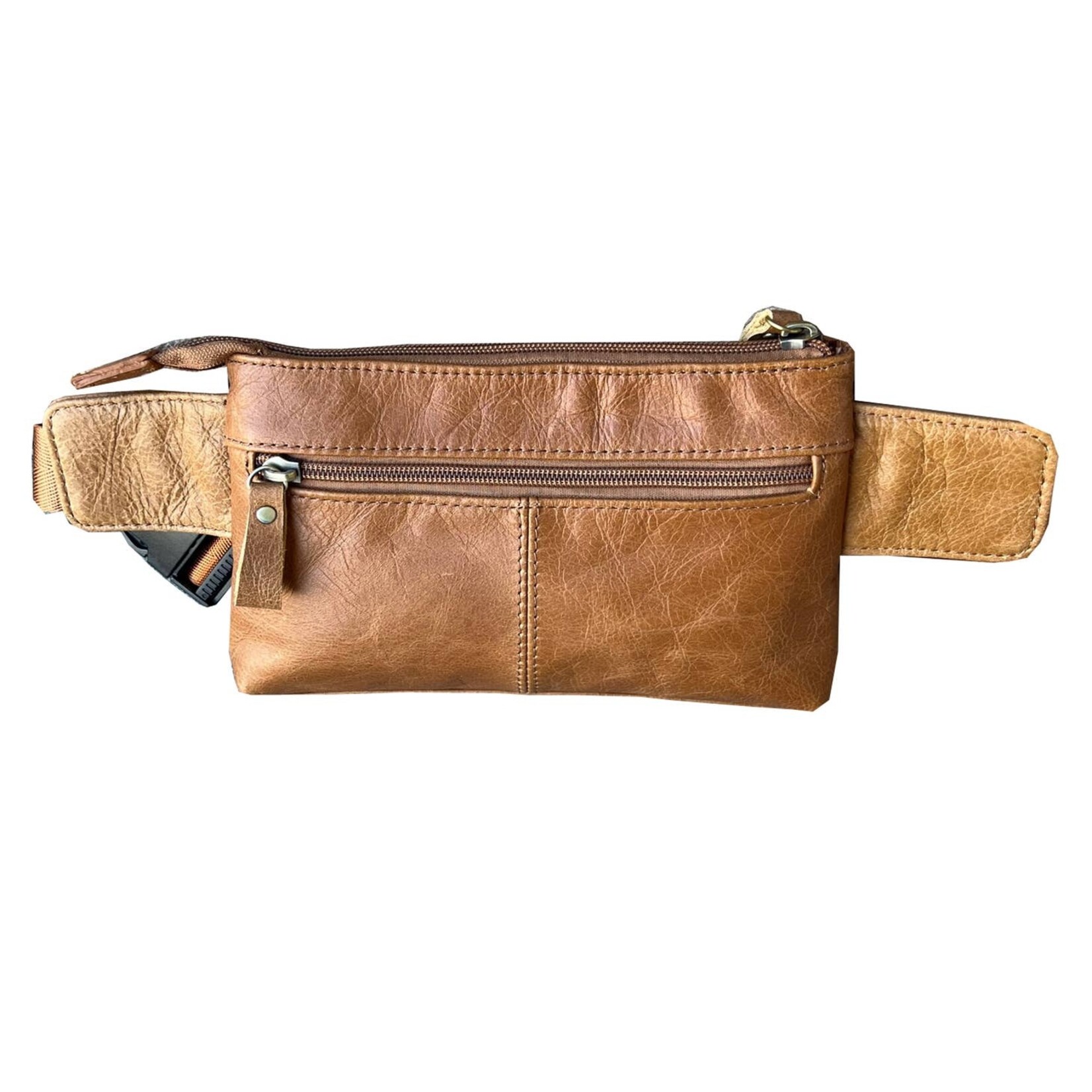 Roma Leathers Sling Pack Fanny Waist Pack - Lt Brown