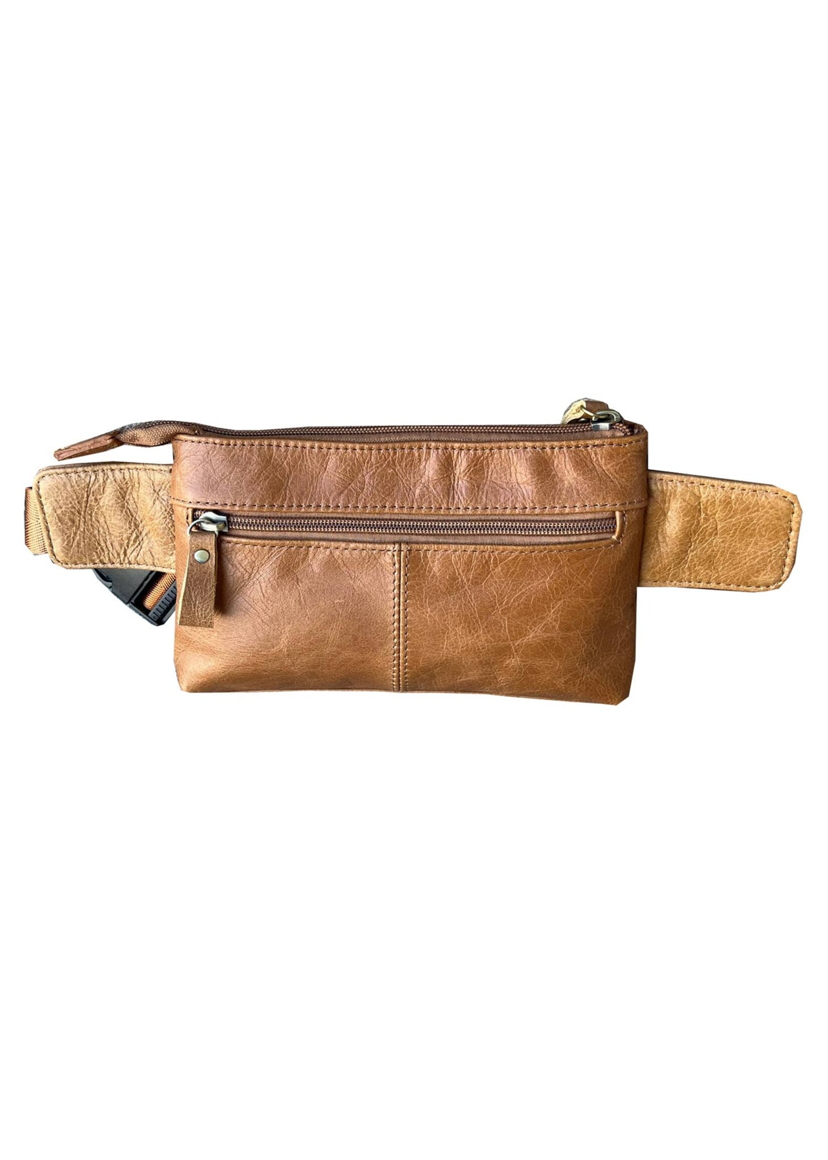Roma Leathers Sling Pack Fanny Waist Pack - Lt Brown
