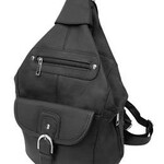 Roma Leathers 3611A Cowhide Leather Backpack - Black