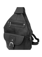 Roma Leathers 3611A Cowhide Leather Backpack - Black