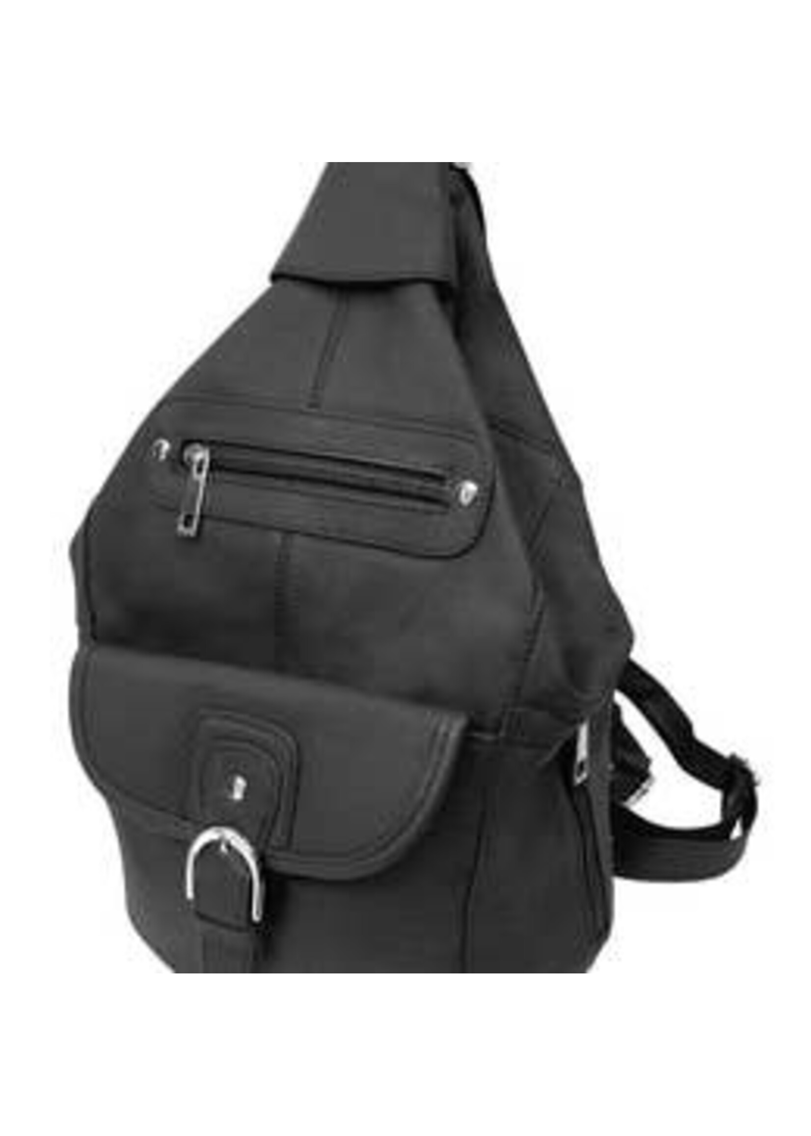 Roma Leathers 3611A Cowhide Leather Backpack - Black