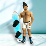 December Diamonds Snow Board Bear Ornament