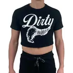 Dirt Squirrel Apparel Black DIRTY Crop Top - Large Logo