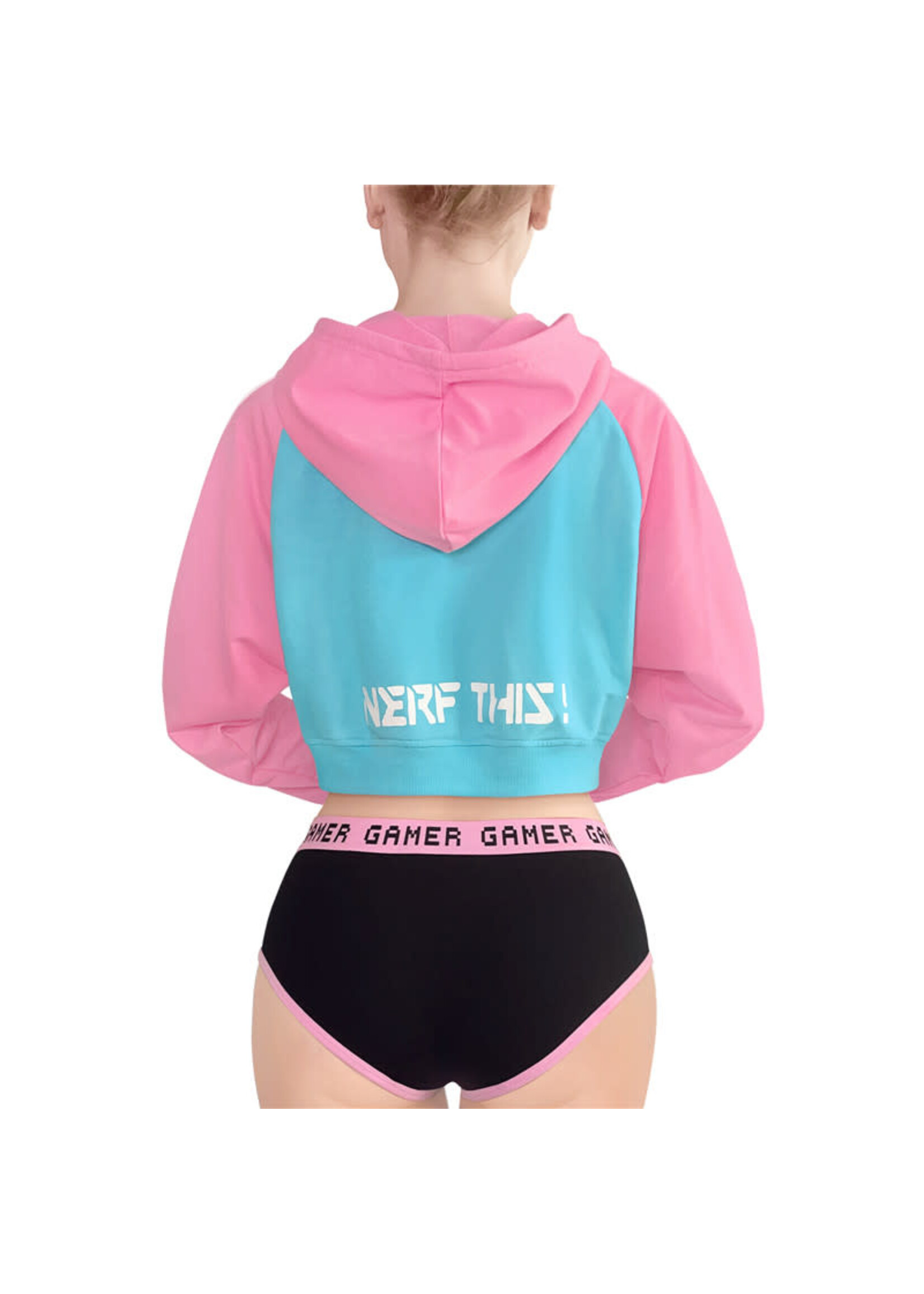 LittleForBig Bunnywatch Cosplay Cropped Hoodie Sweater Blue