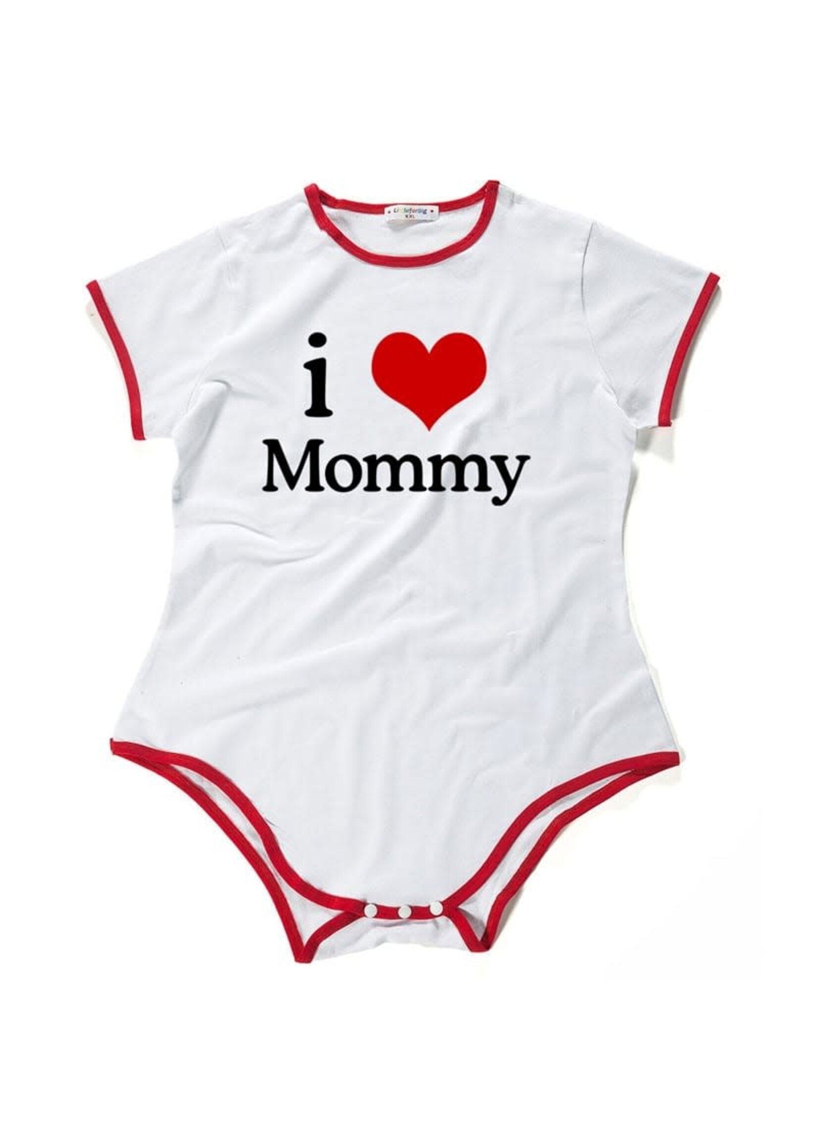 LittleForBig I❤Mommy Onesie Bodysuit Red