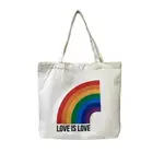 Dirt Squirrel Apparel LOVE IS LOVE Rainbow Tote Bag