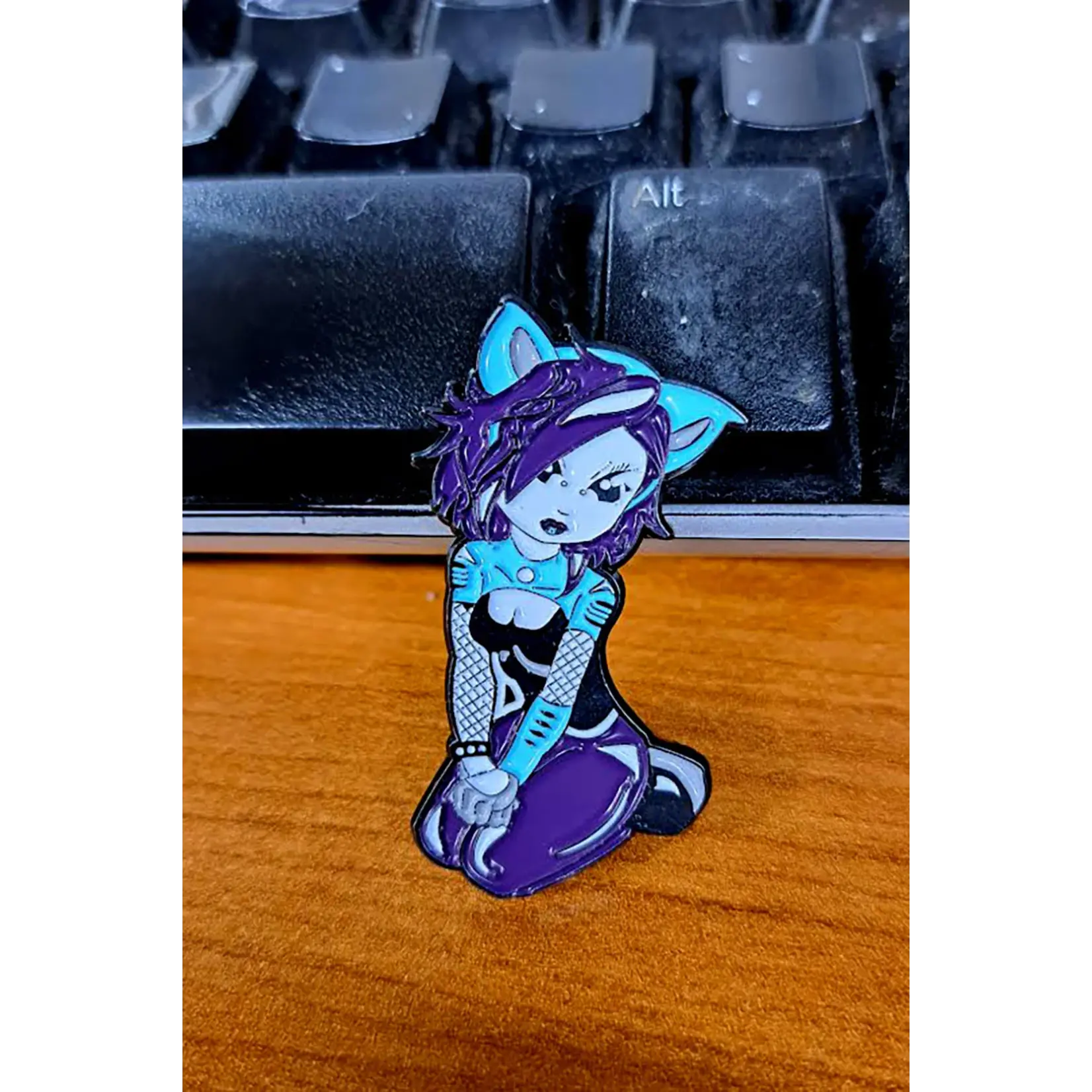vampirefreaks Cyber Kitty Enamel Pin