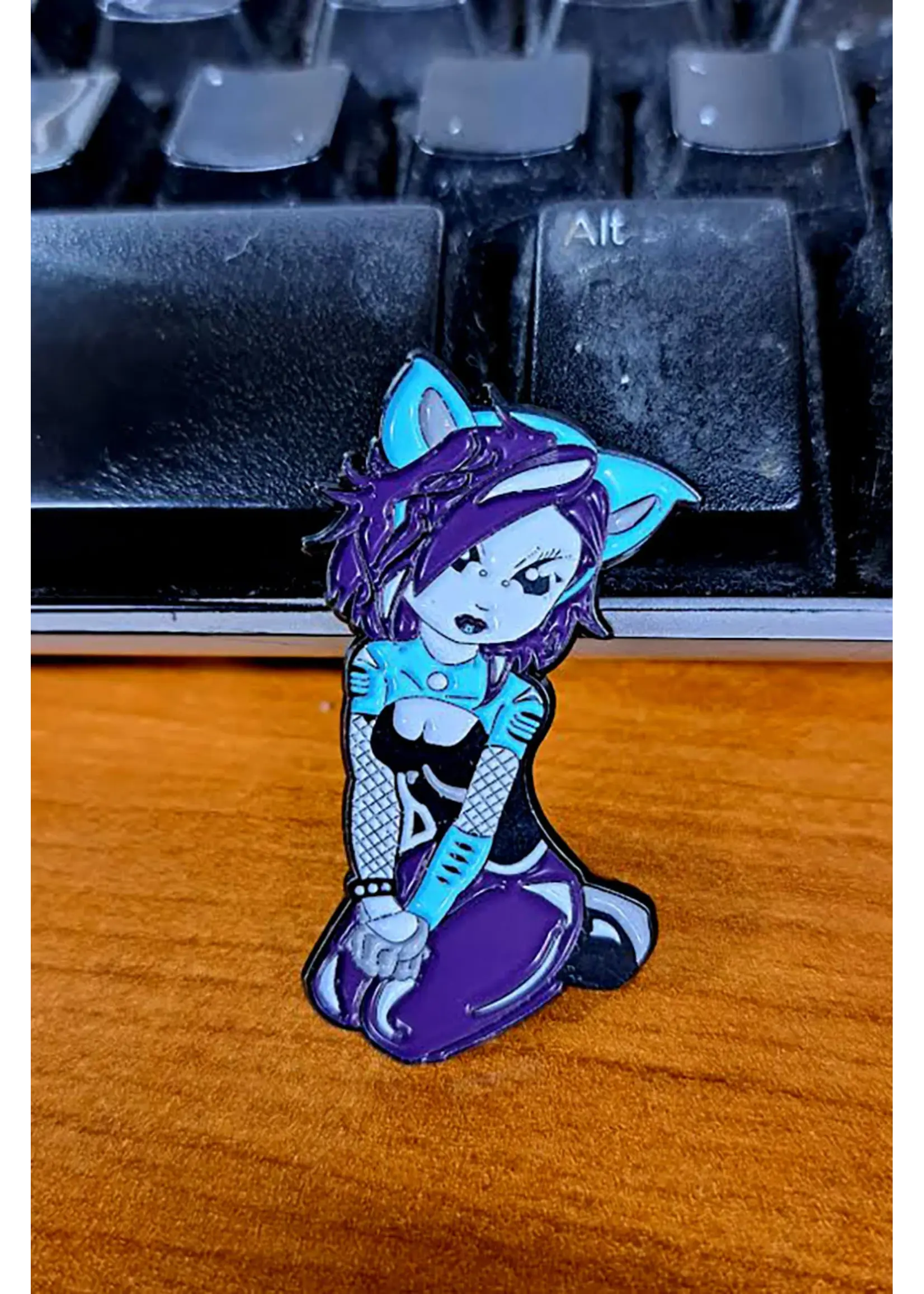 vampirefreaks Cyber Kitty Enamel Pin