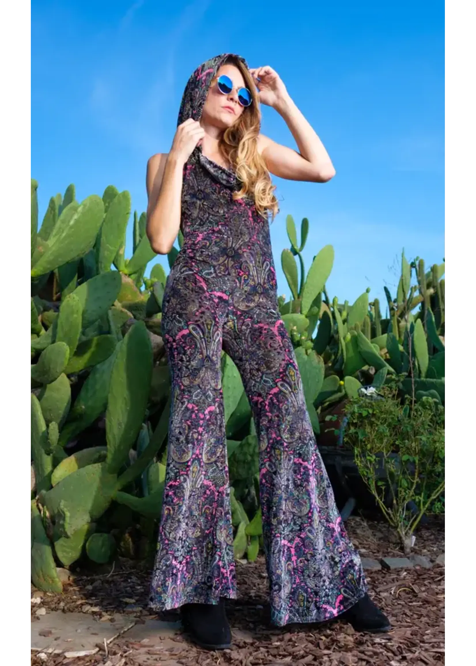 Warrior Within Designs Paisley Pink Burnout Velvet Mystique Onesie