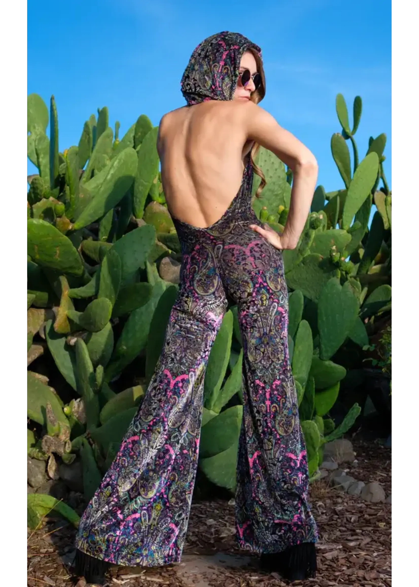Warrior Within Designs Paisley Pink Burnout Velvet Mystique Onesie