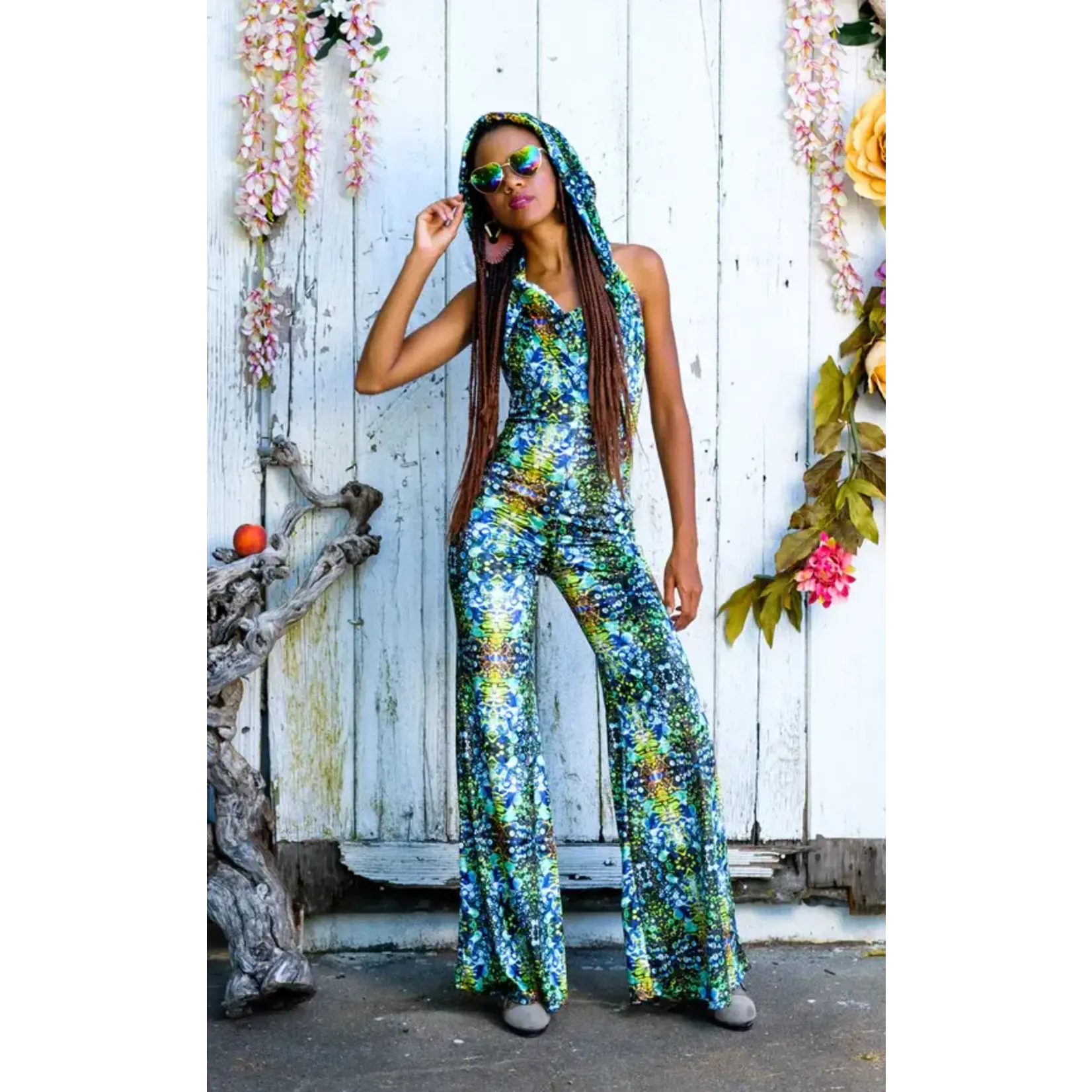 Warrior Within Designs Green Liquid Light Velvet Mystique Onesie