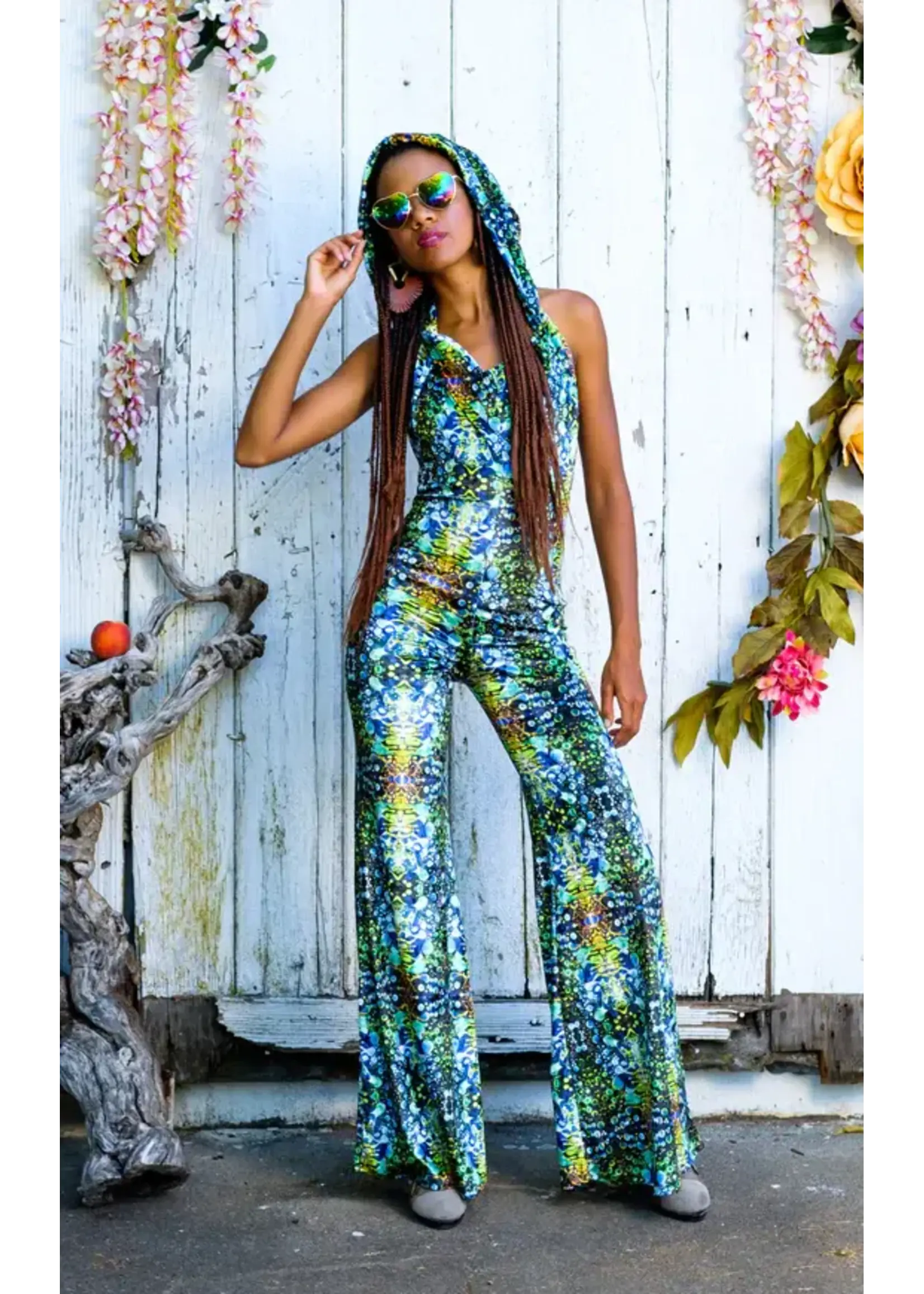 Warrior Within Designs Green Liquid Light Velvet Mystique Onesie