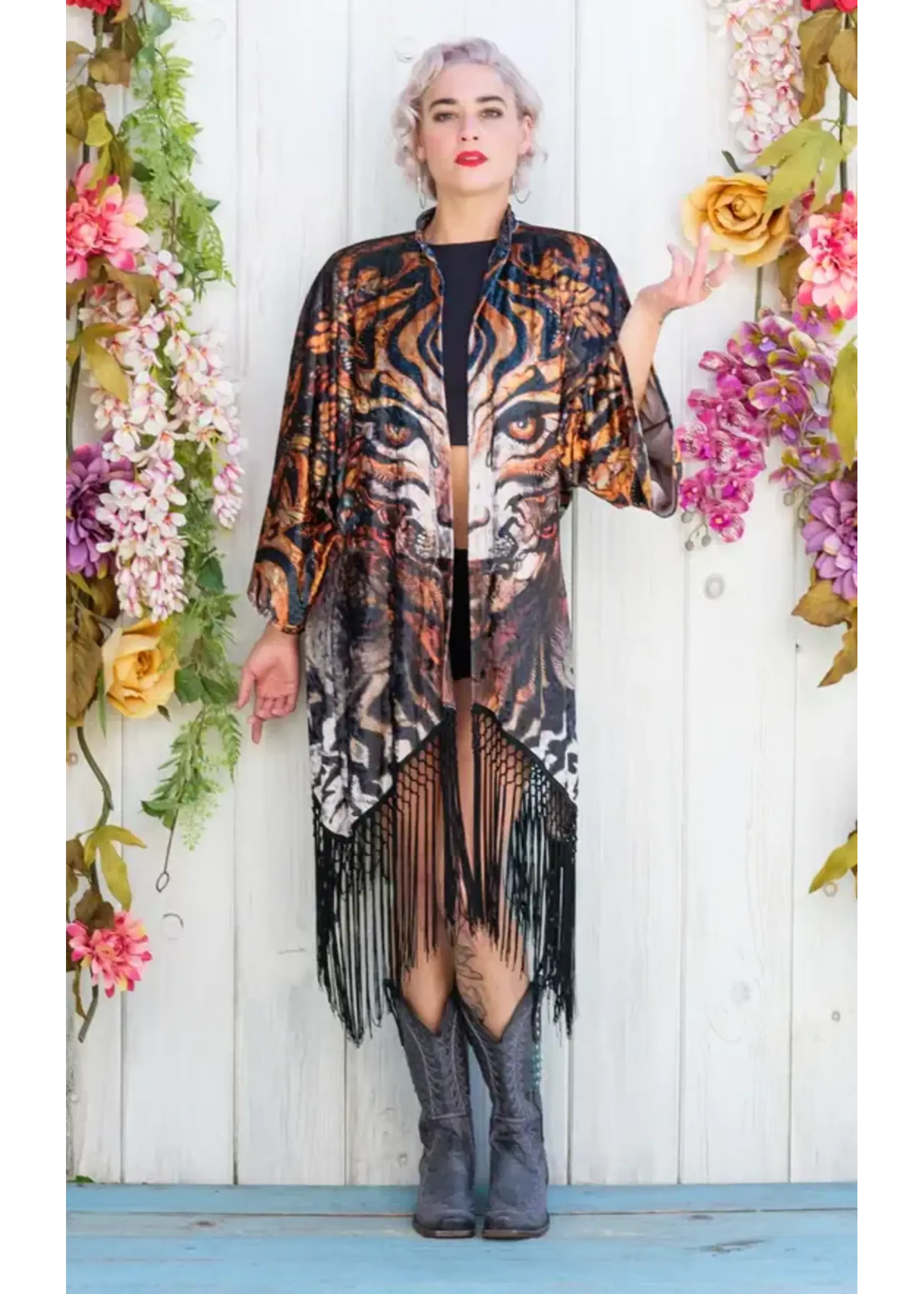Warrior Within Designs Tigris - Android Jones Velvet Kimono