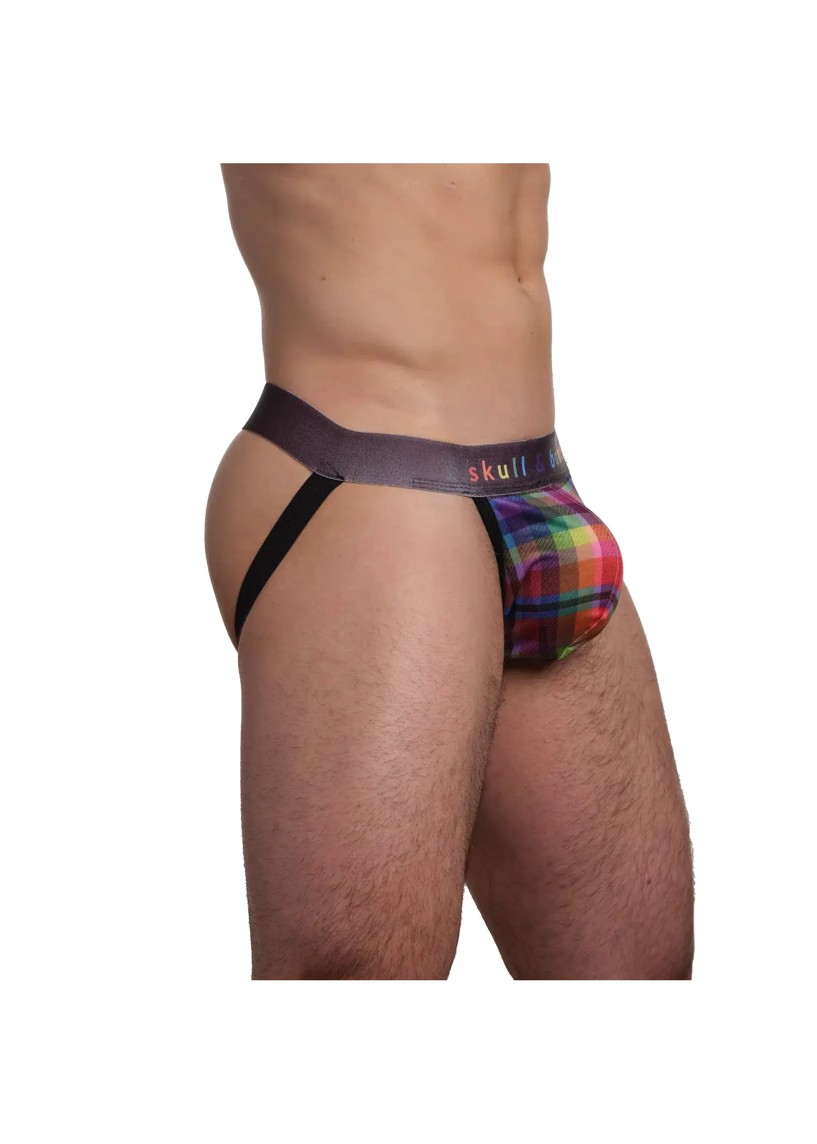Skull & Bones Rainbow Plaid