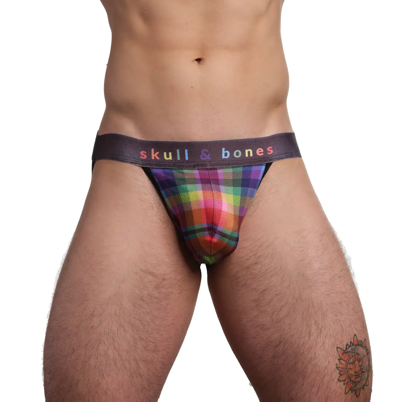 Skull & Bones Rainbow Plaid