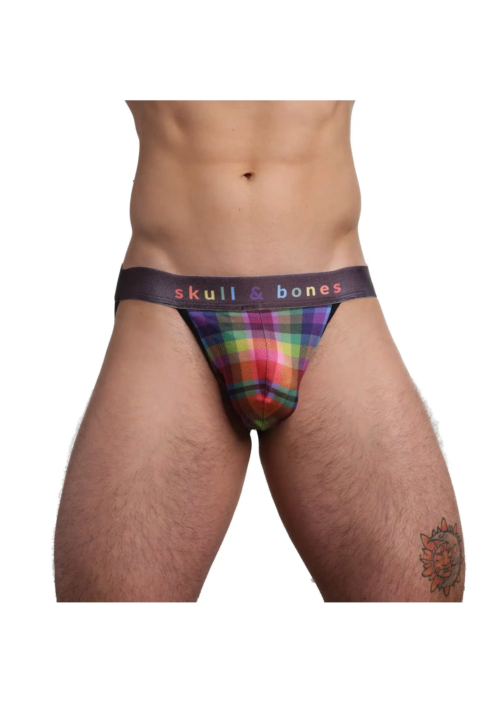 Skull & Bones Rainbow Plaid