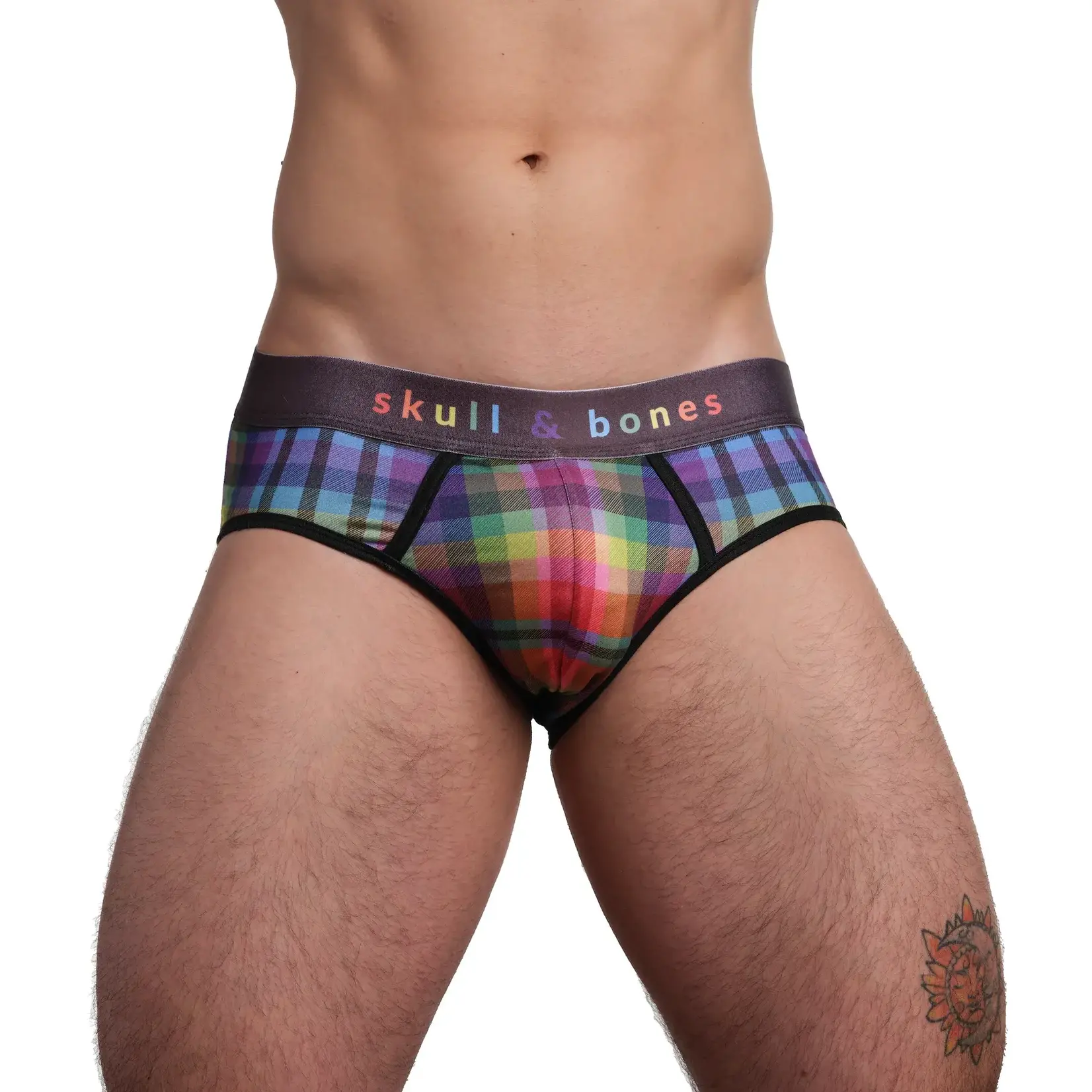 Skull & Bones Rainbow Plaid