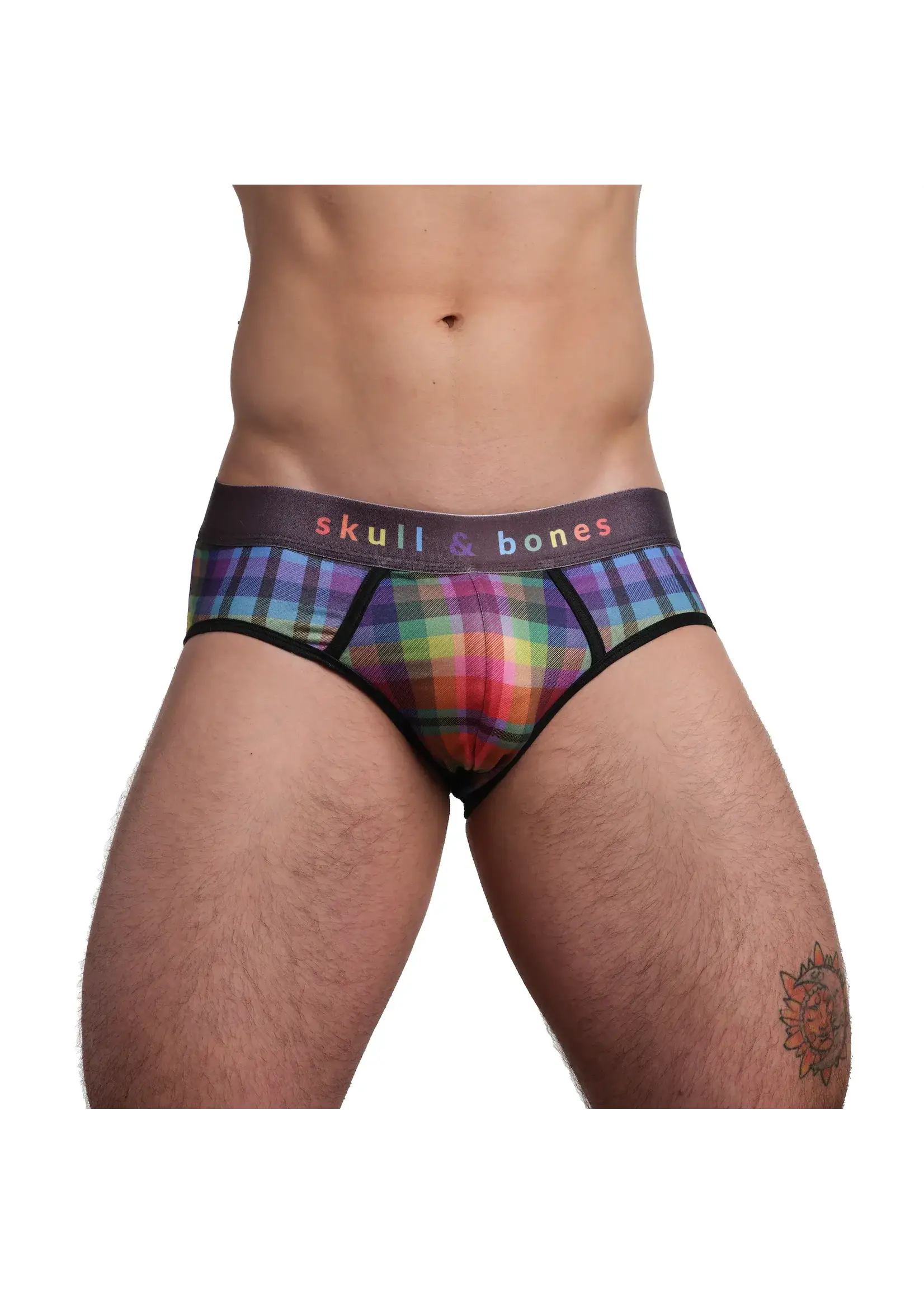 Skull & Bones Rainbow Plaid