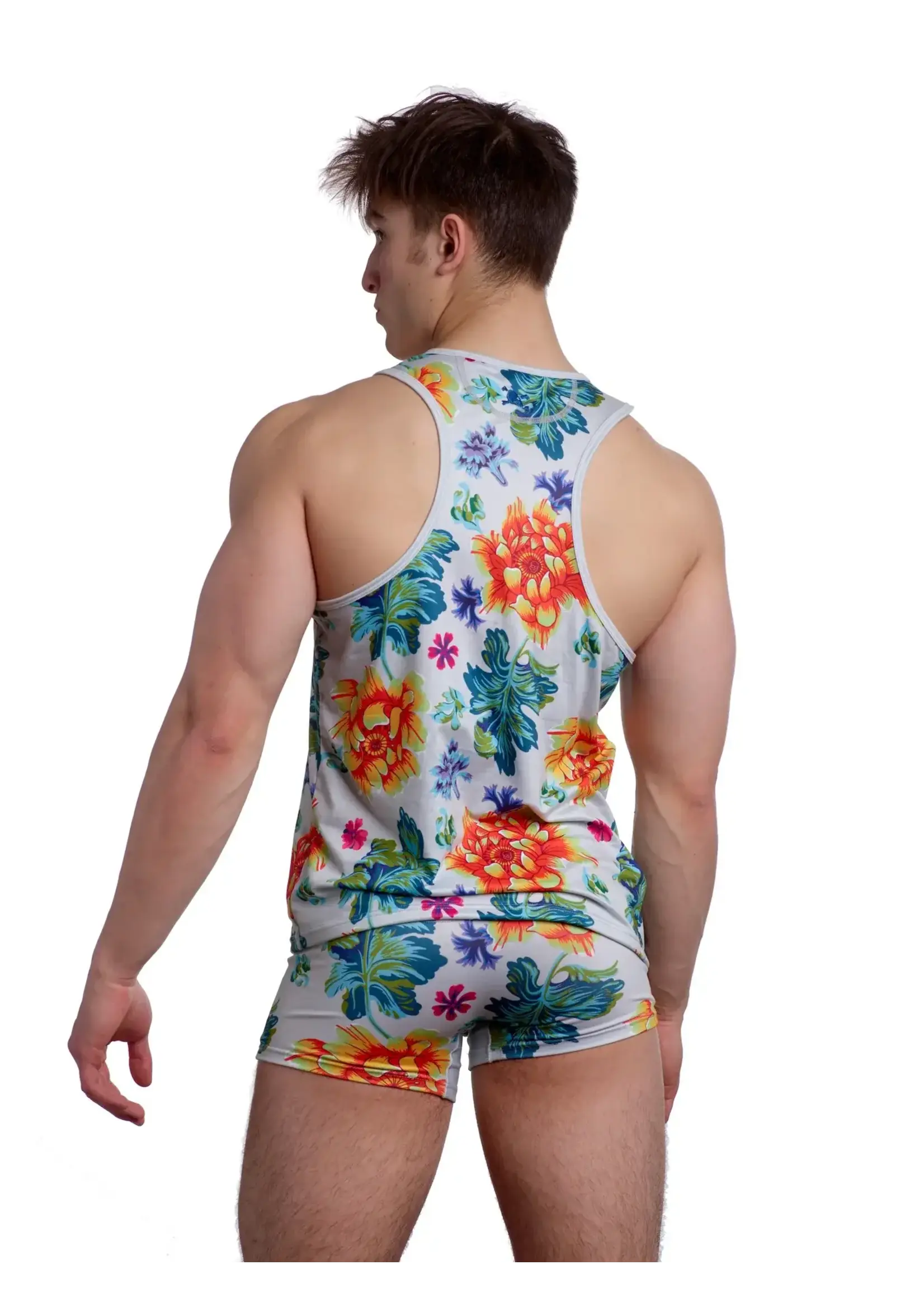 Skull & Bones Large Floral Optic White Tank