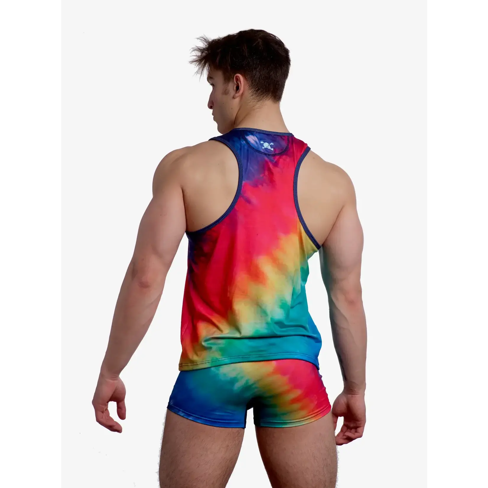 Skull & Bones Rainbow Tie Dye Tank