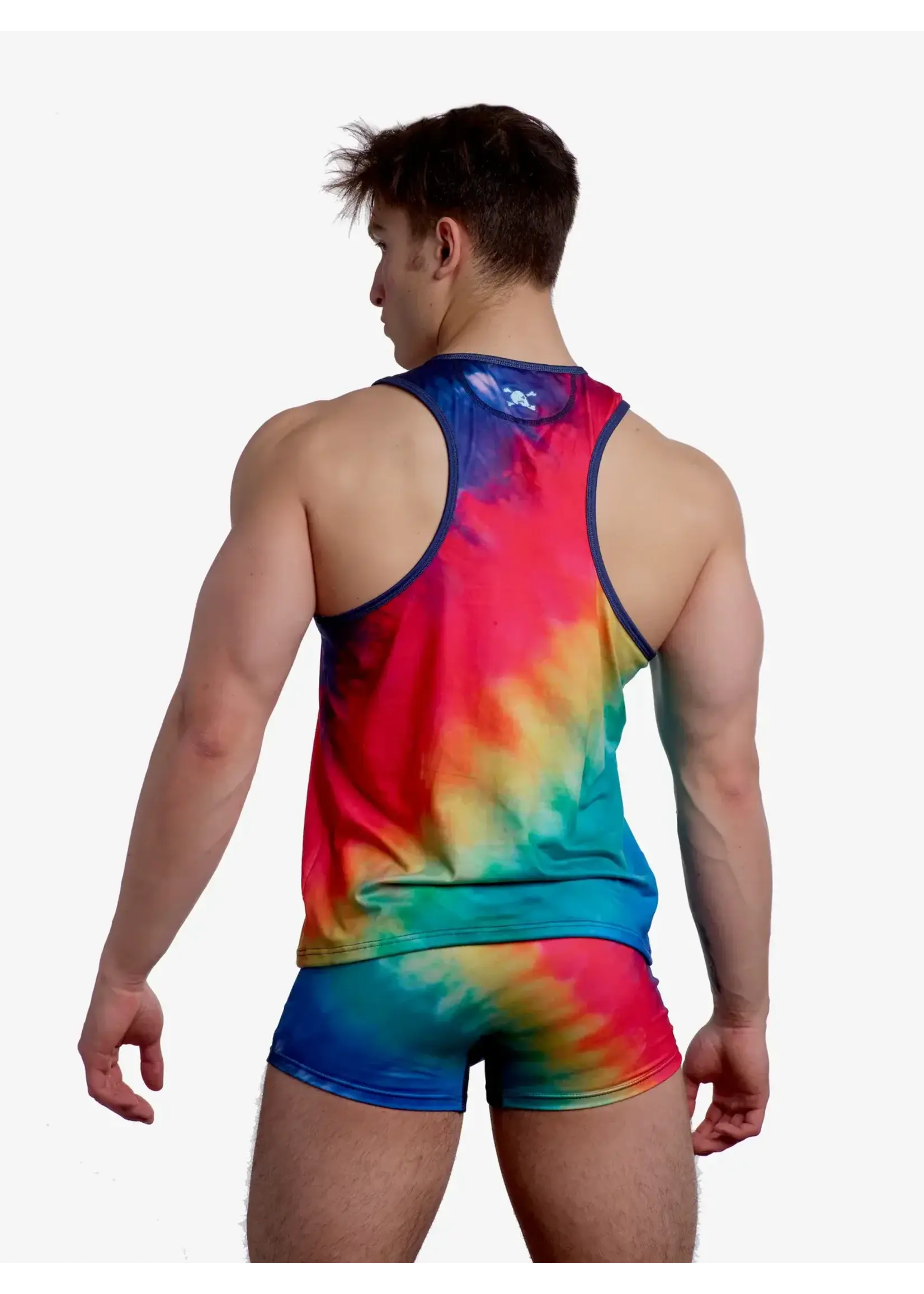 Skull & Bones Rainbow Tie Dye Tank