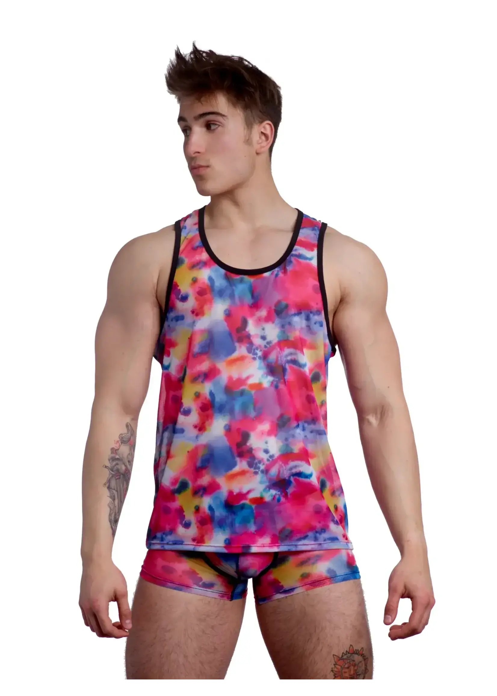 Skull & Bones Neon Powder Mesh Tank