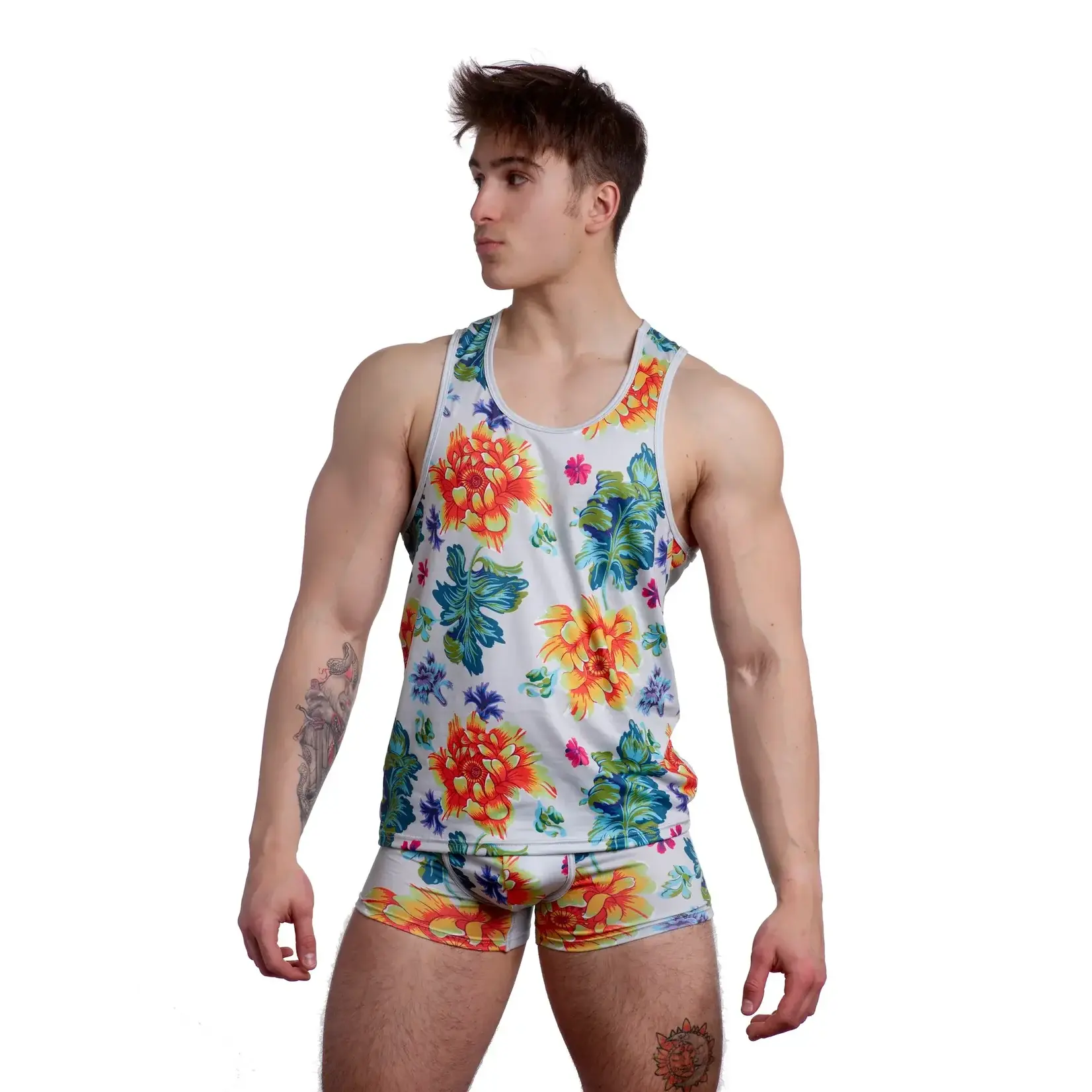 Skull & Bones Floral Optic White Tank