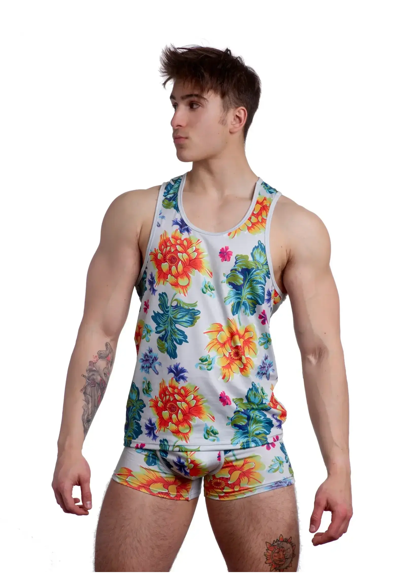 Skull & Bones Floral Optic White Tank