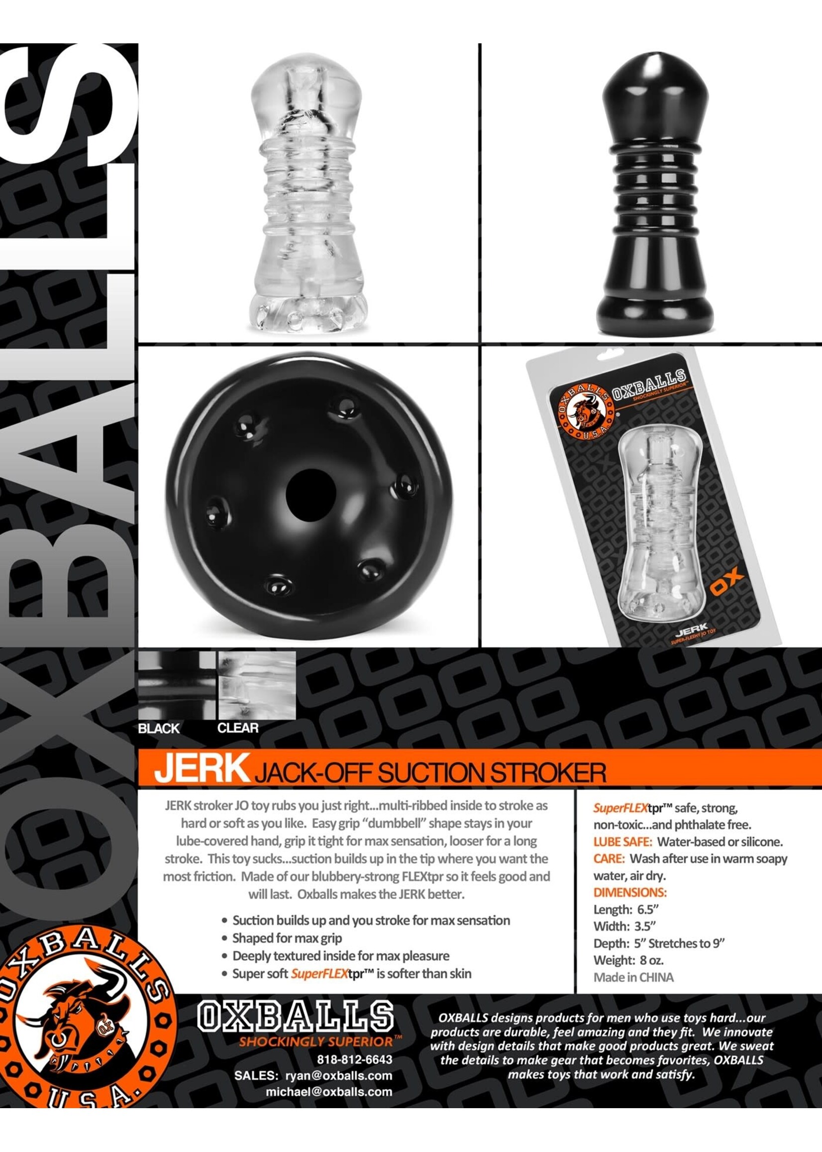 OXBALLS Jerk - Silicone - Clear