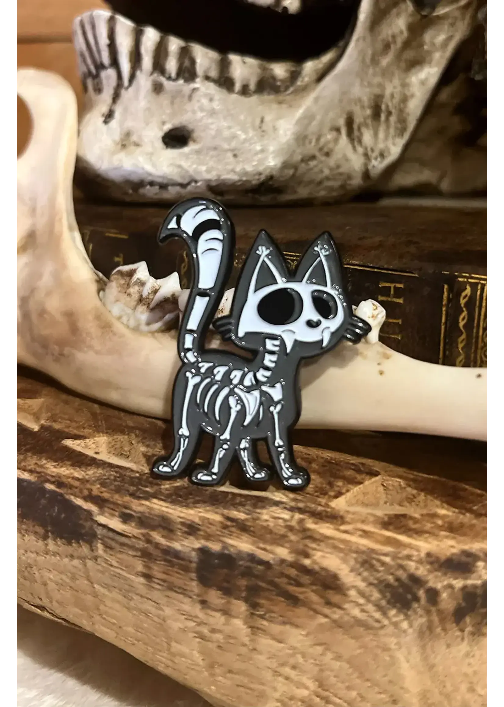 vampirefreaks Skelekitty Enamel Pin