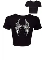 vampirefreaks Broken Batwings Crop Top - Blank Front