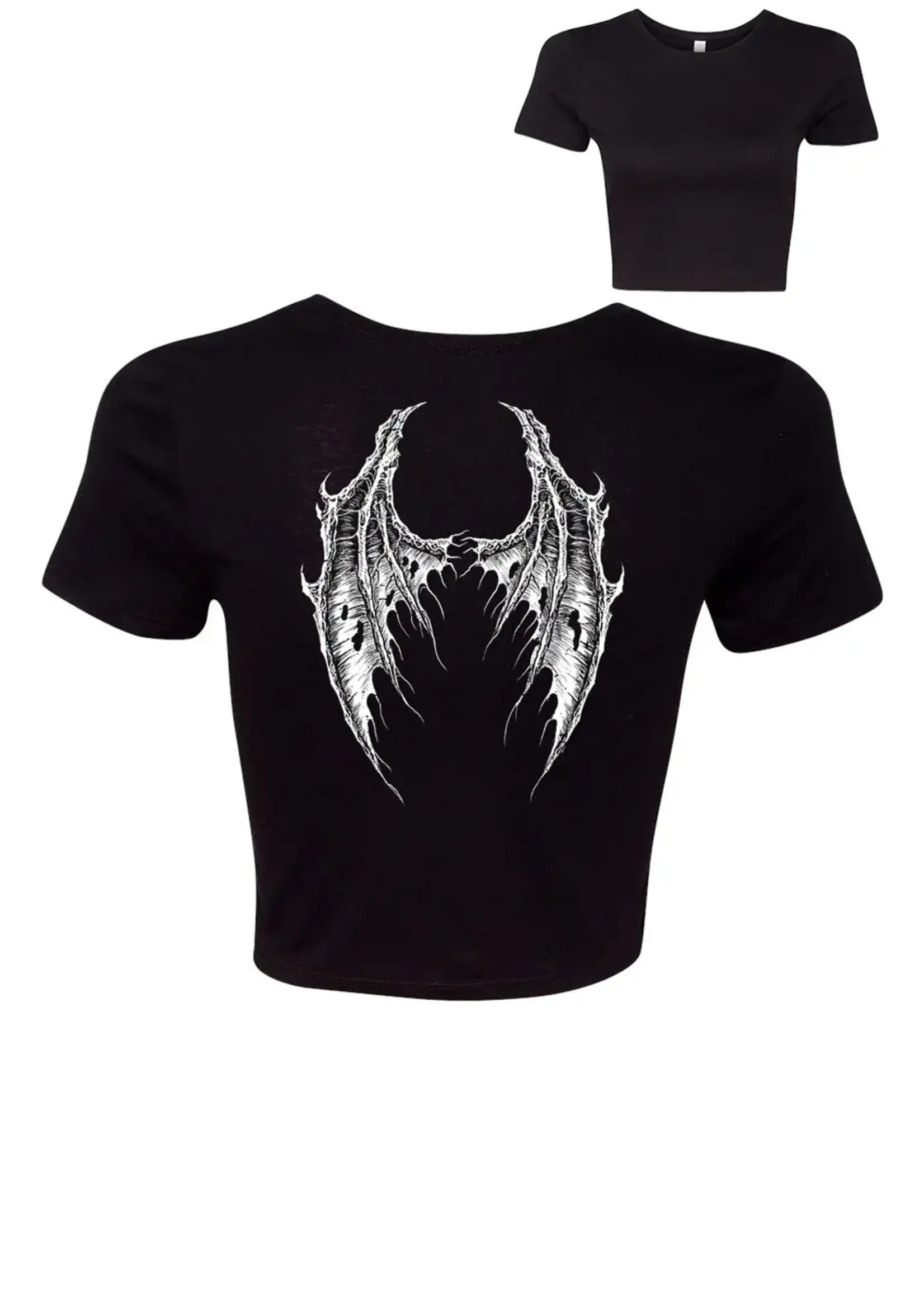 vampirefreaks Broken Batwings Crop Top - Blank Front