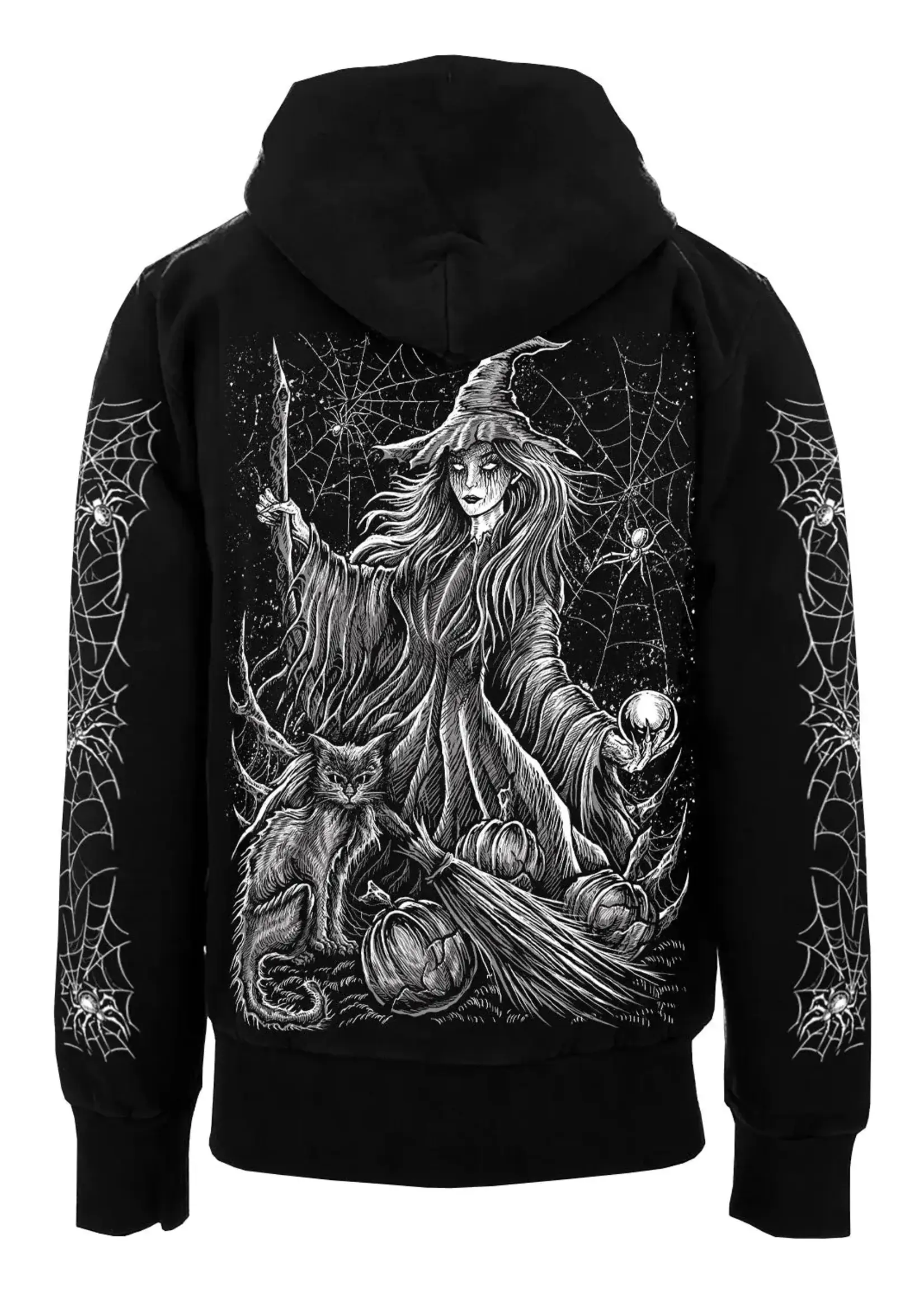 vampirefreaks Season of the Witch (Spiderweb Sleeves) Pullover Hoodie