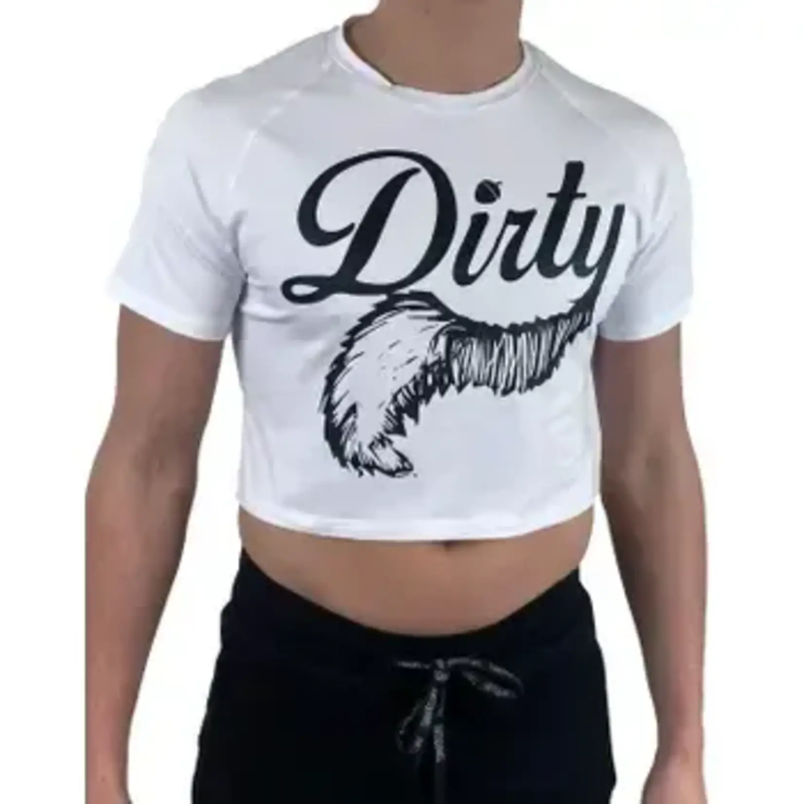 Dirt Squirrel Apparel White DIRTY Crop Top - Large Logo