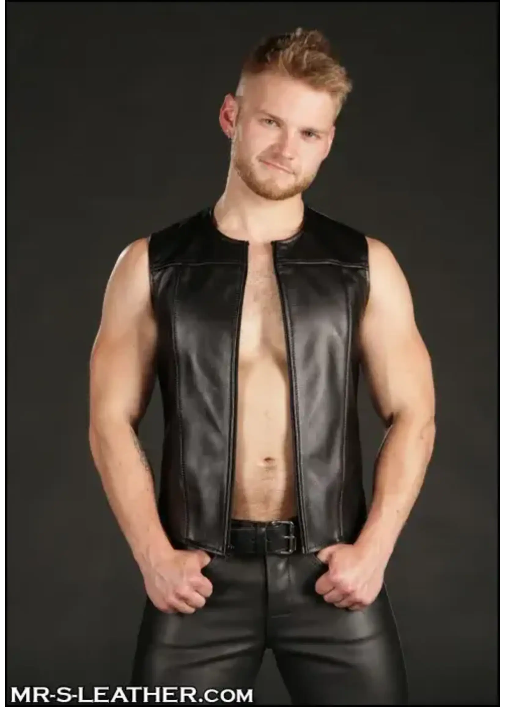 Mr. S Leather Mr. S Leather - Leather Zip Front Vest