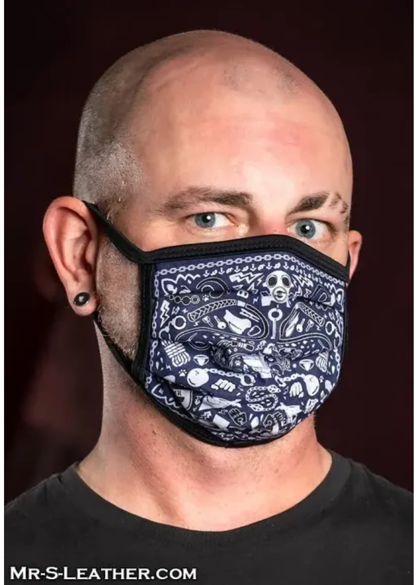 Mr. S Leather Mr. S Leather - Reversible Kinky Face Mask- One Size