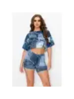 Drop Shoulder Top And Bike Shorts