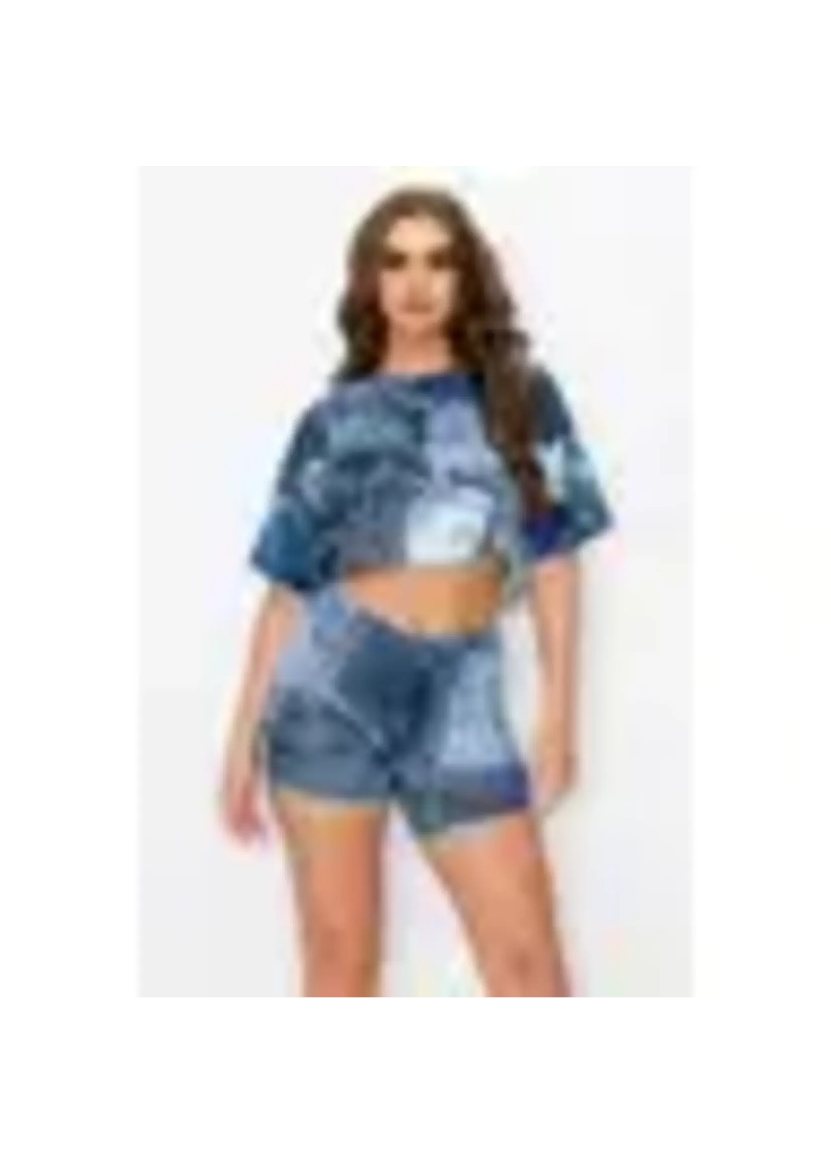 Drop Shoulder Top And Bike Shorts