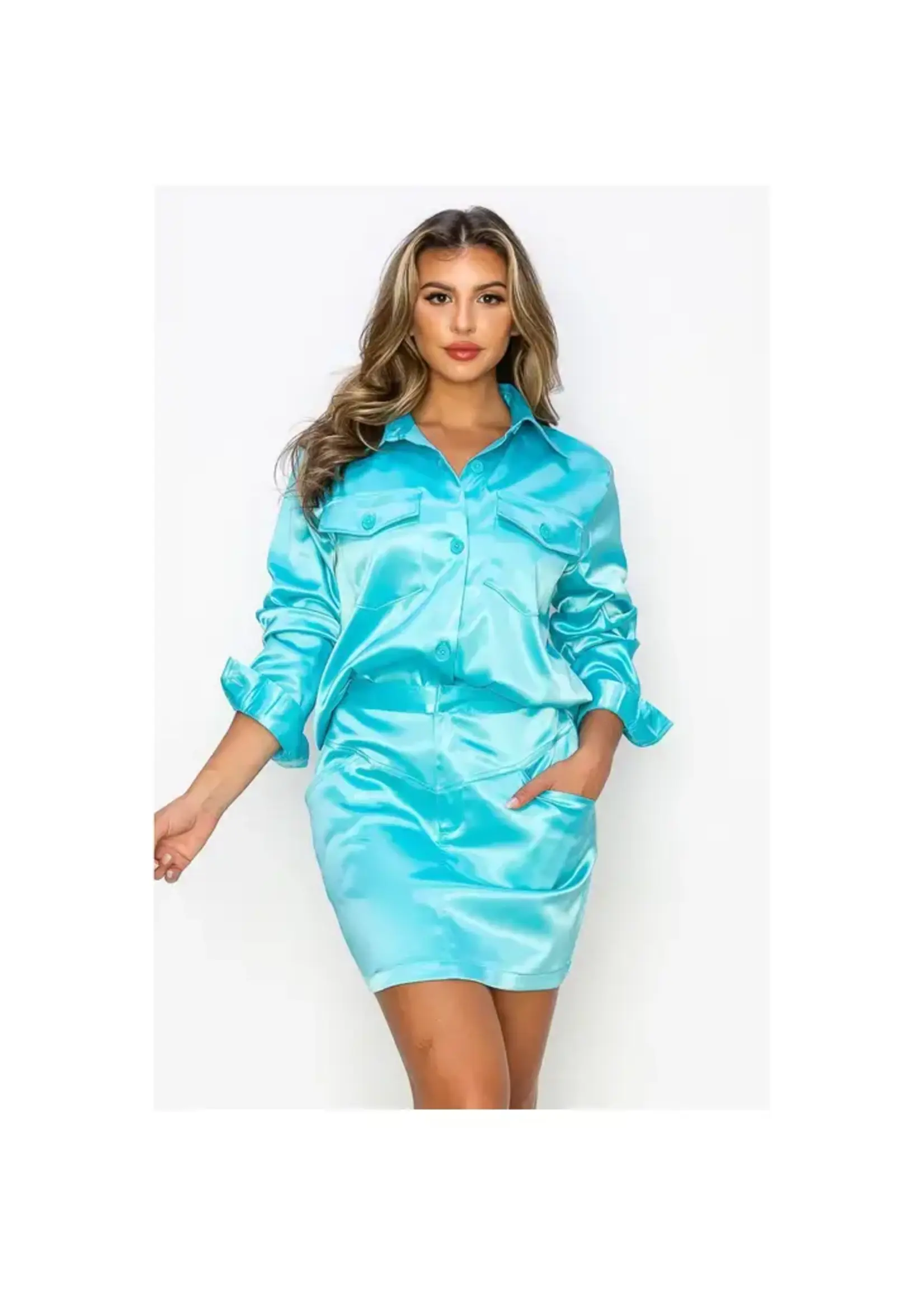 SHIRTS AND SKIRT SET  LIGHT BLUE