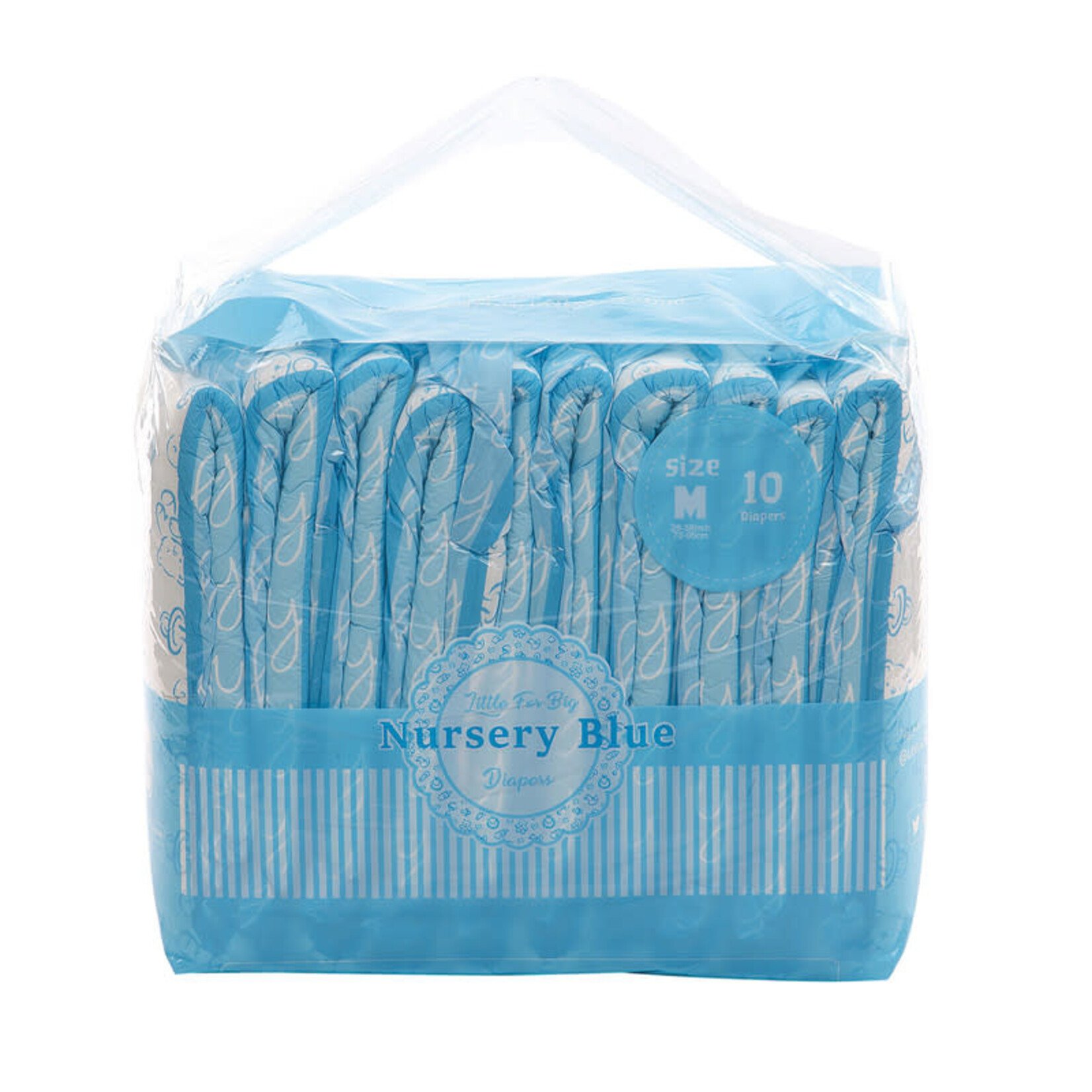 LittleForBig Nursery Blue Printed Adult Brief Diapers (10pieces/BAG)