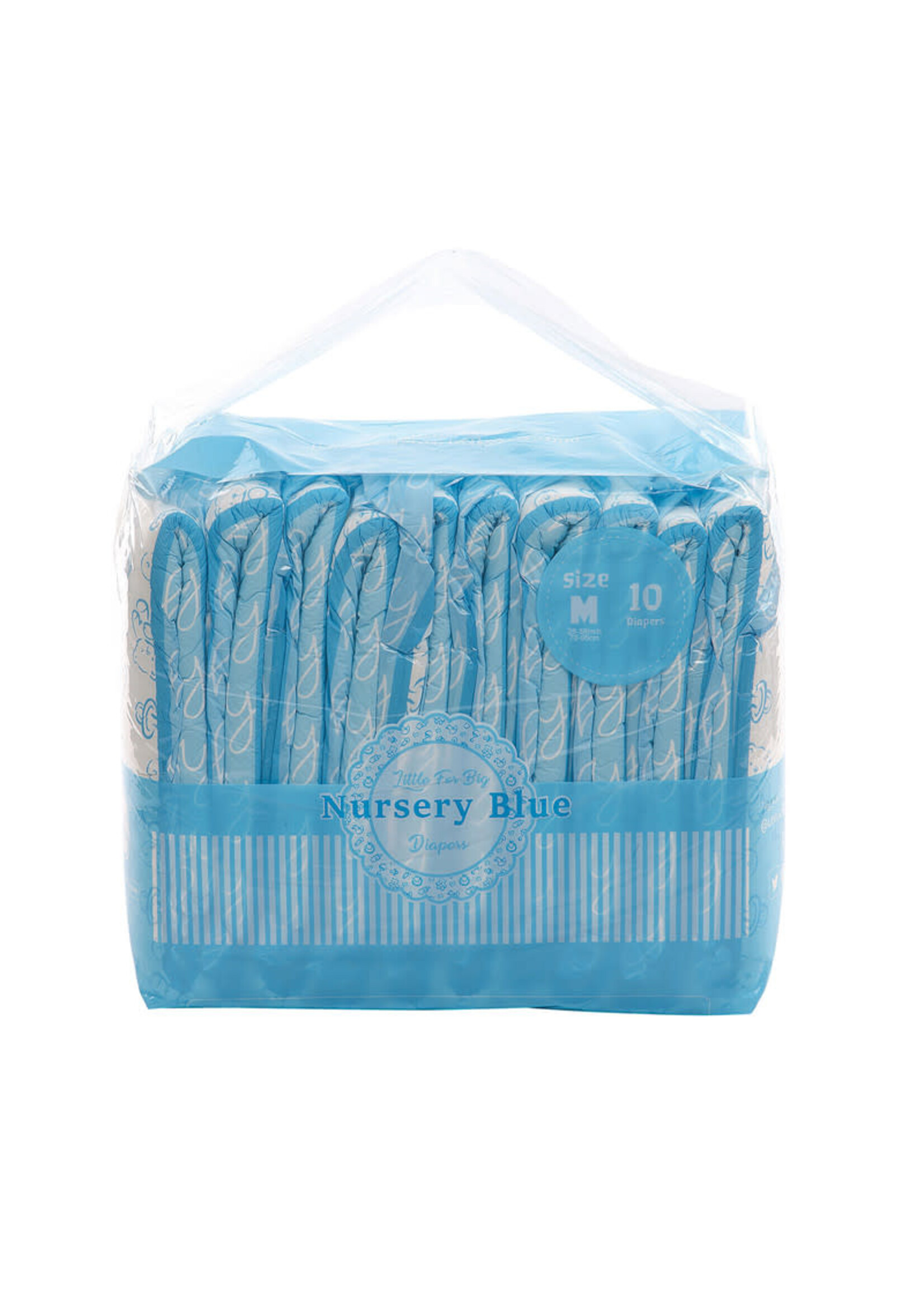 LittleForBig Nursery Blue Printed Adult Brief Diapers (10pieces/BAG)