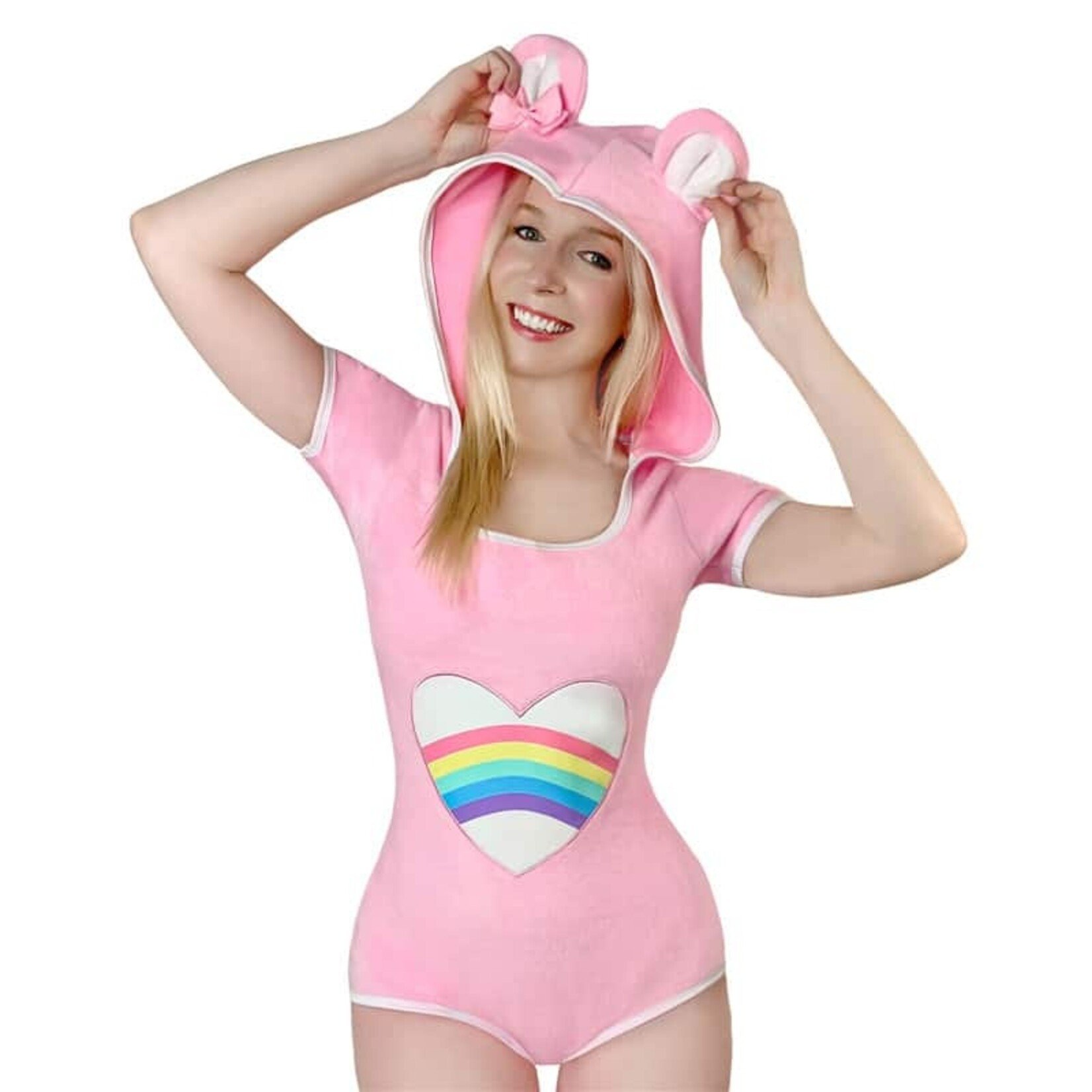 LittleForBig Teddy Bear Onesie Bodysuit Pink