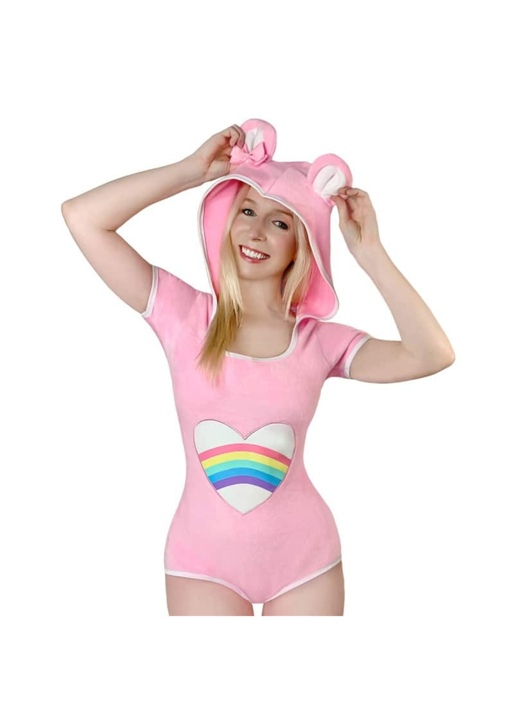 LittleForBig Teddy Bear Onesie Bodysuit Pink