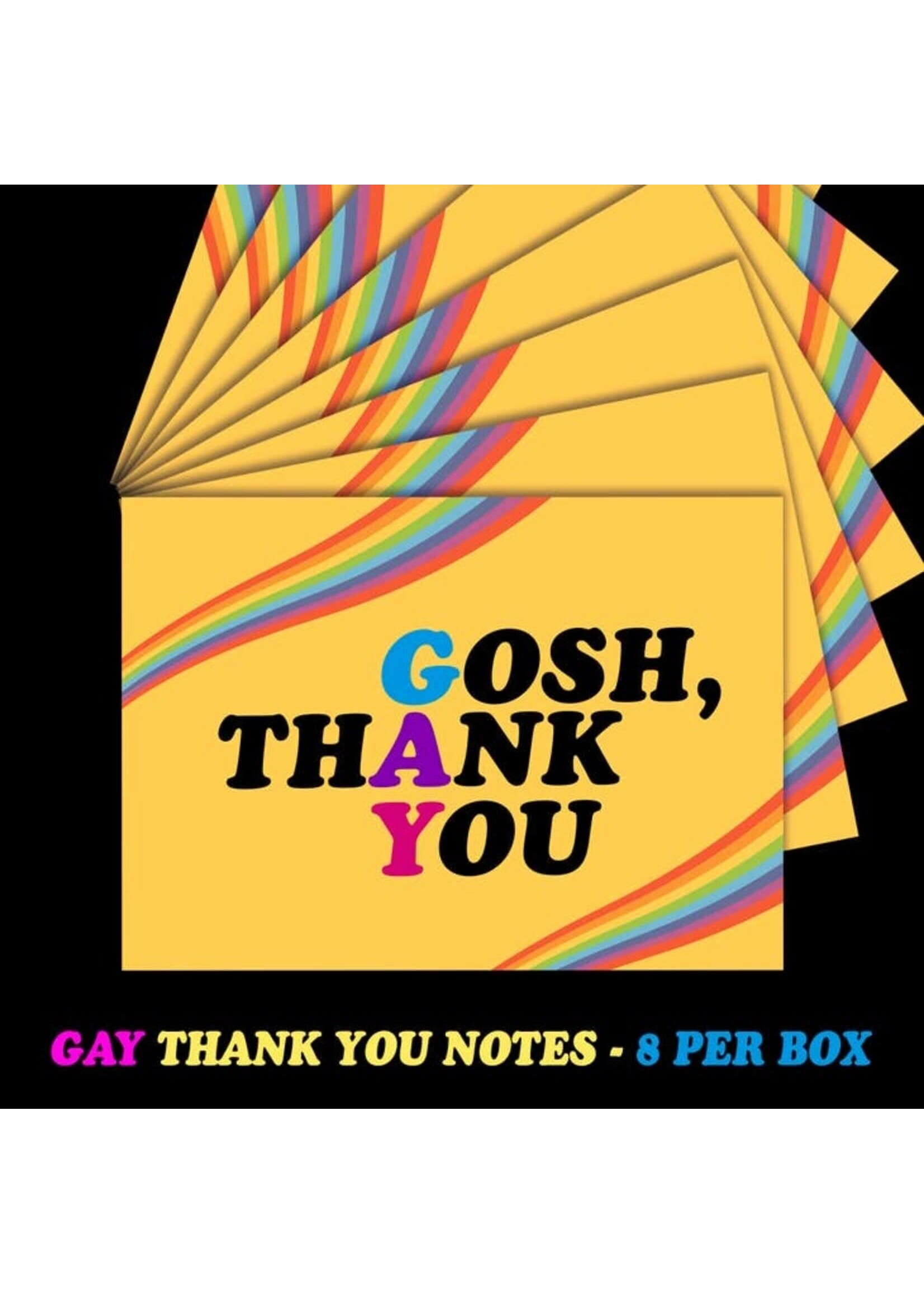 Kweer Cards/Peachy Kings "Gosh Thank You" Gay Note Cards (Queer, LGBTQ)