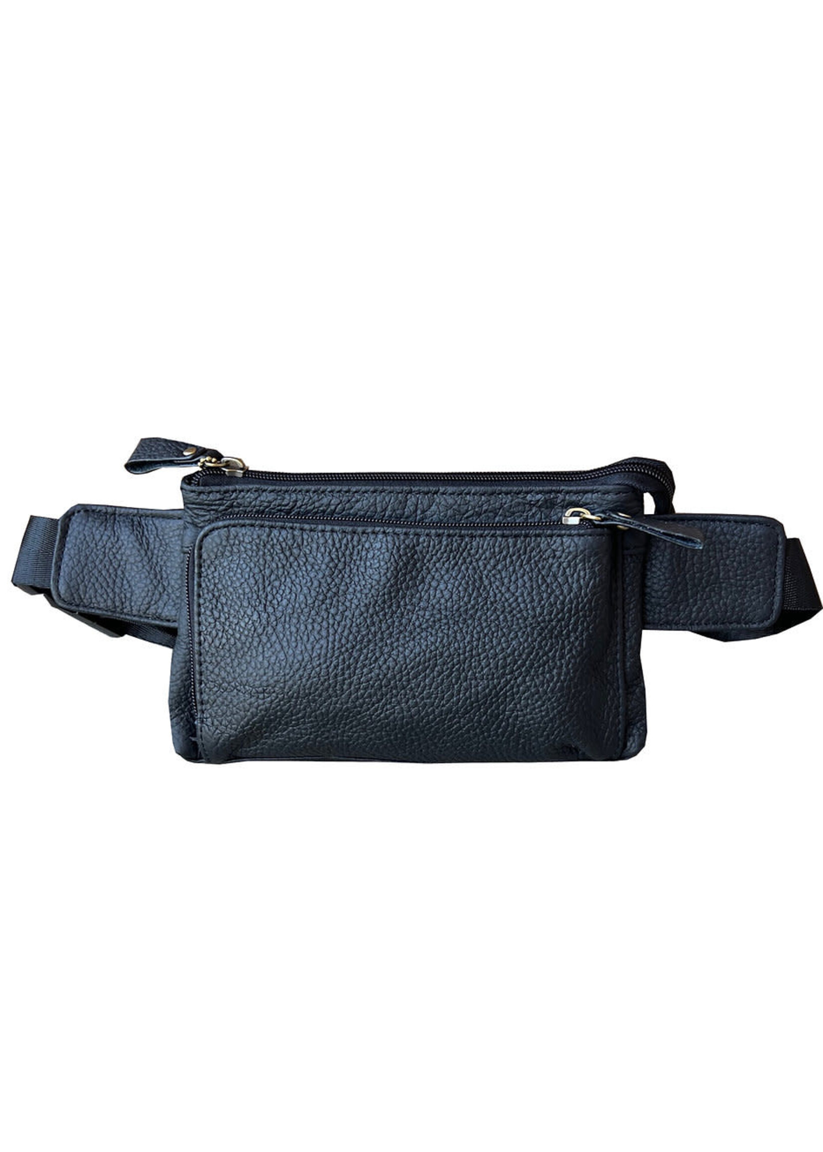 Roma Leathers Sling Pack Fanny Waist Pack - Black