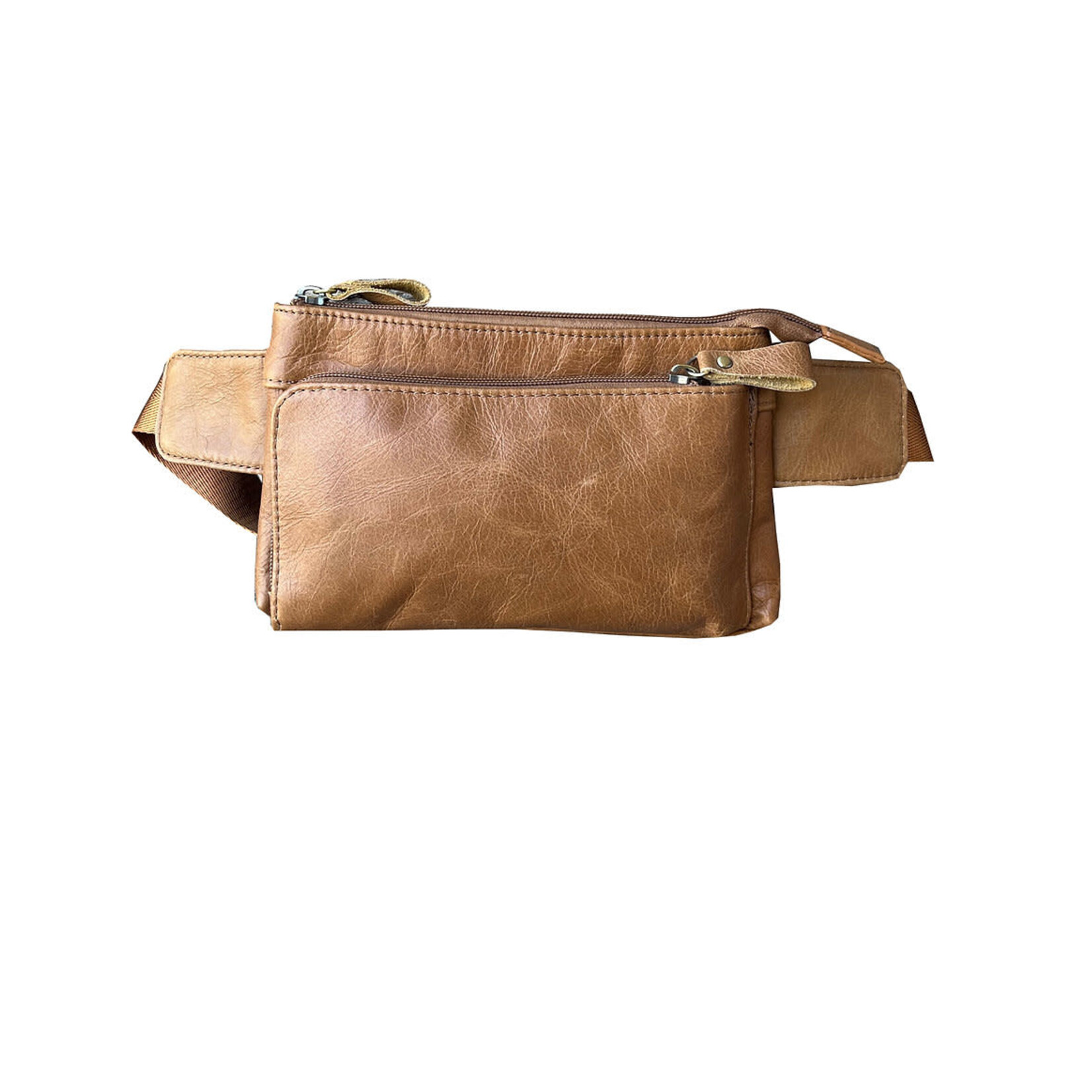 Roma Leathers Sling Pack Fanny Waist Pack - Lt Brown