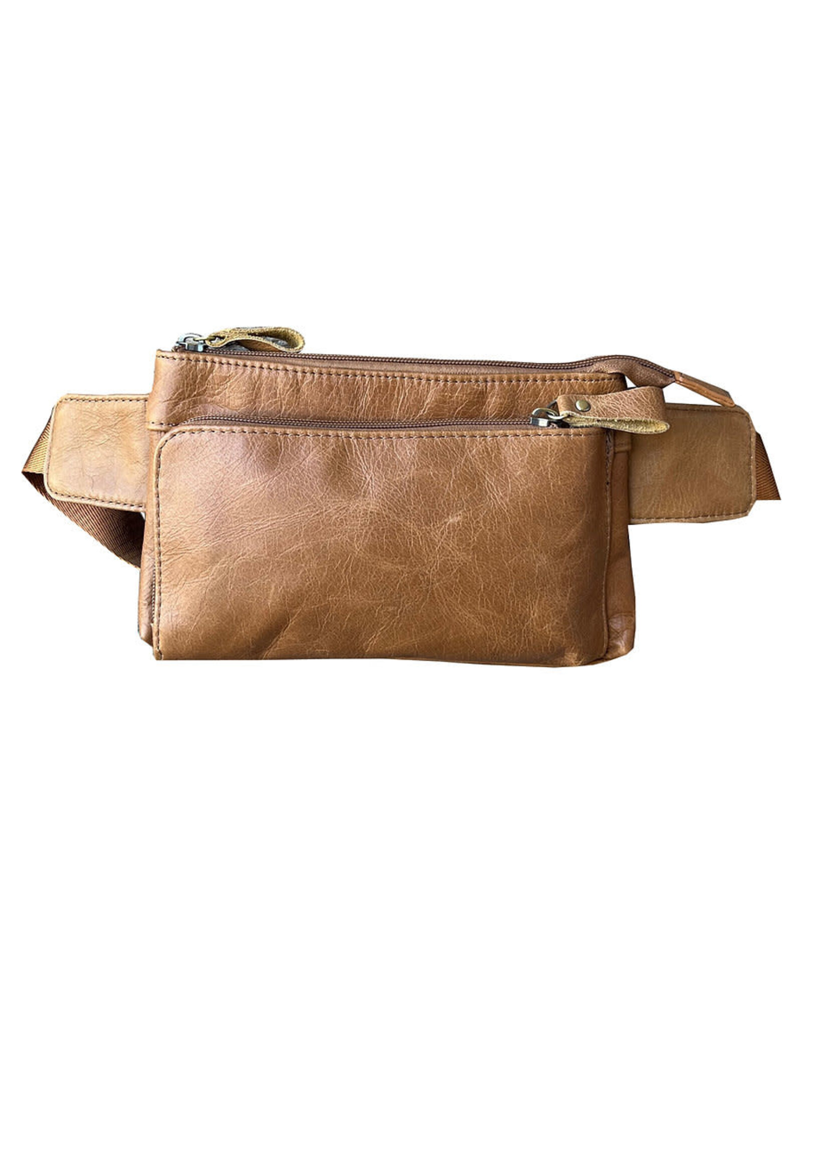 Roma Leathers Sling Pack Fanny Waist Pack - Lt Brown