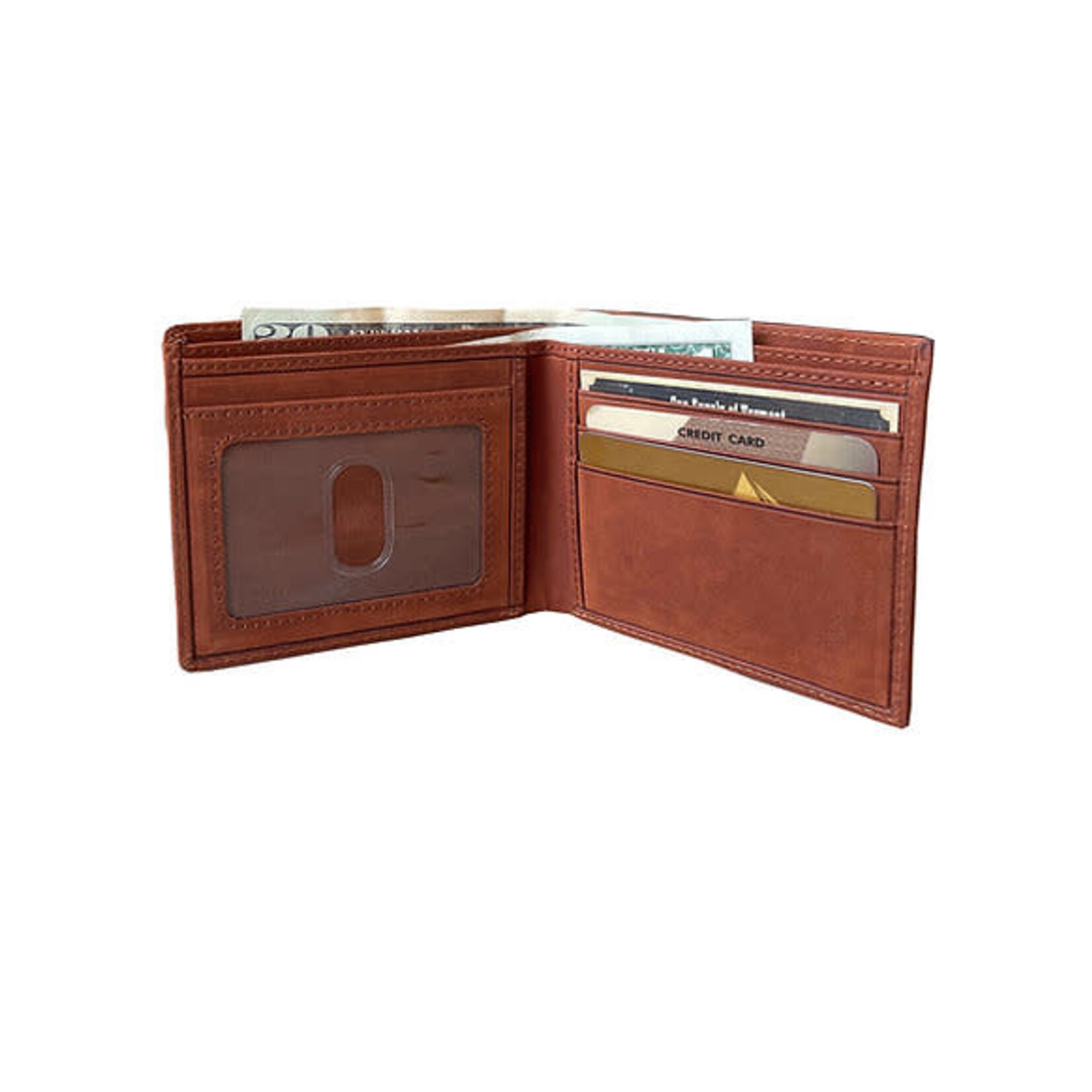 Roma Leathers Top Vintage Cowhide Bifold - BROWN
