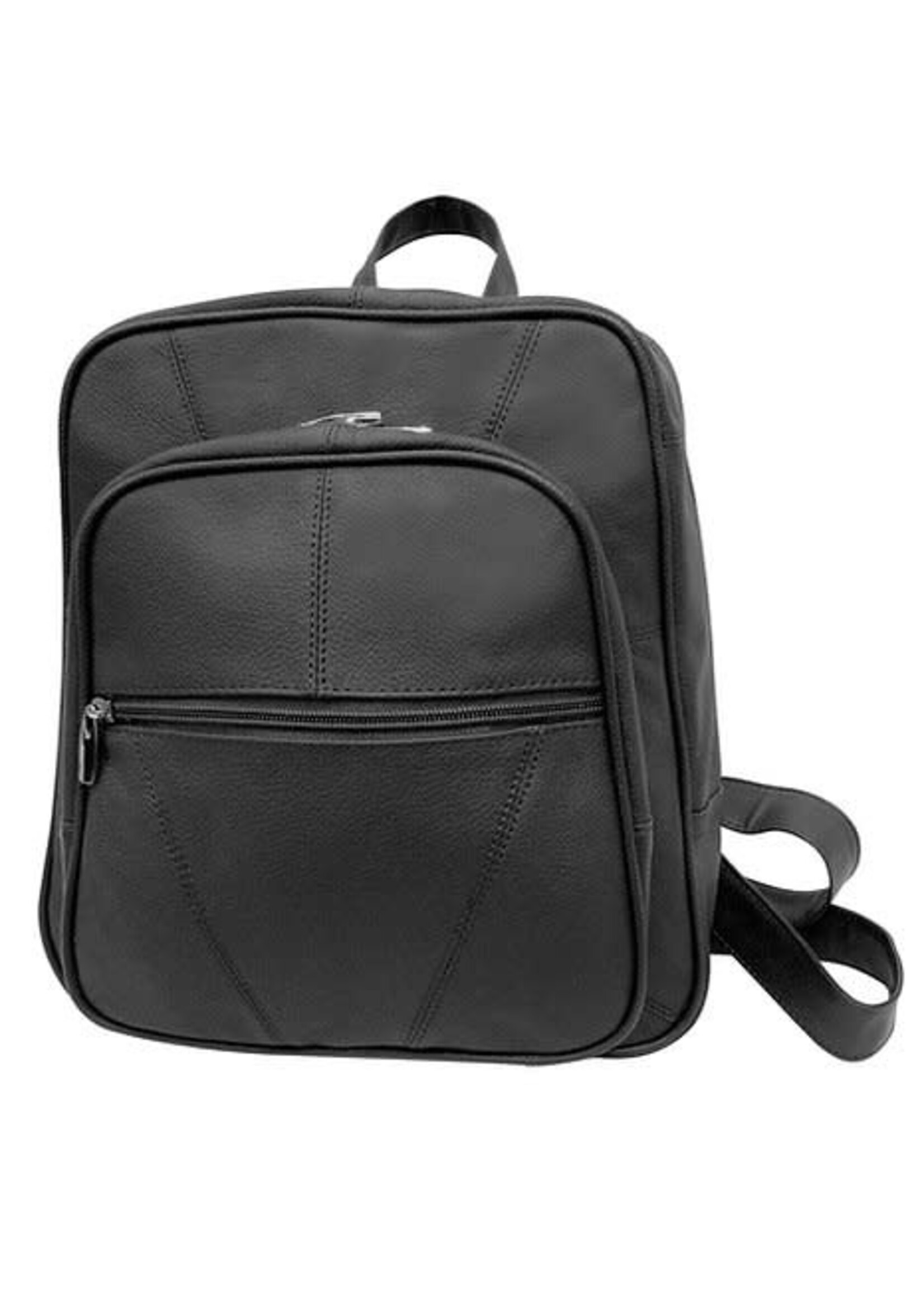 Roma Leathers Cowhide Leather Backpack - BLACK